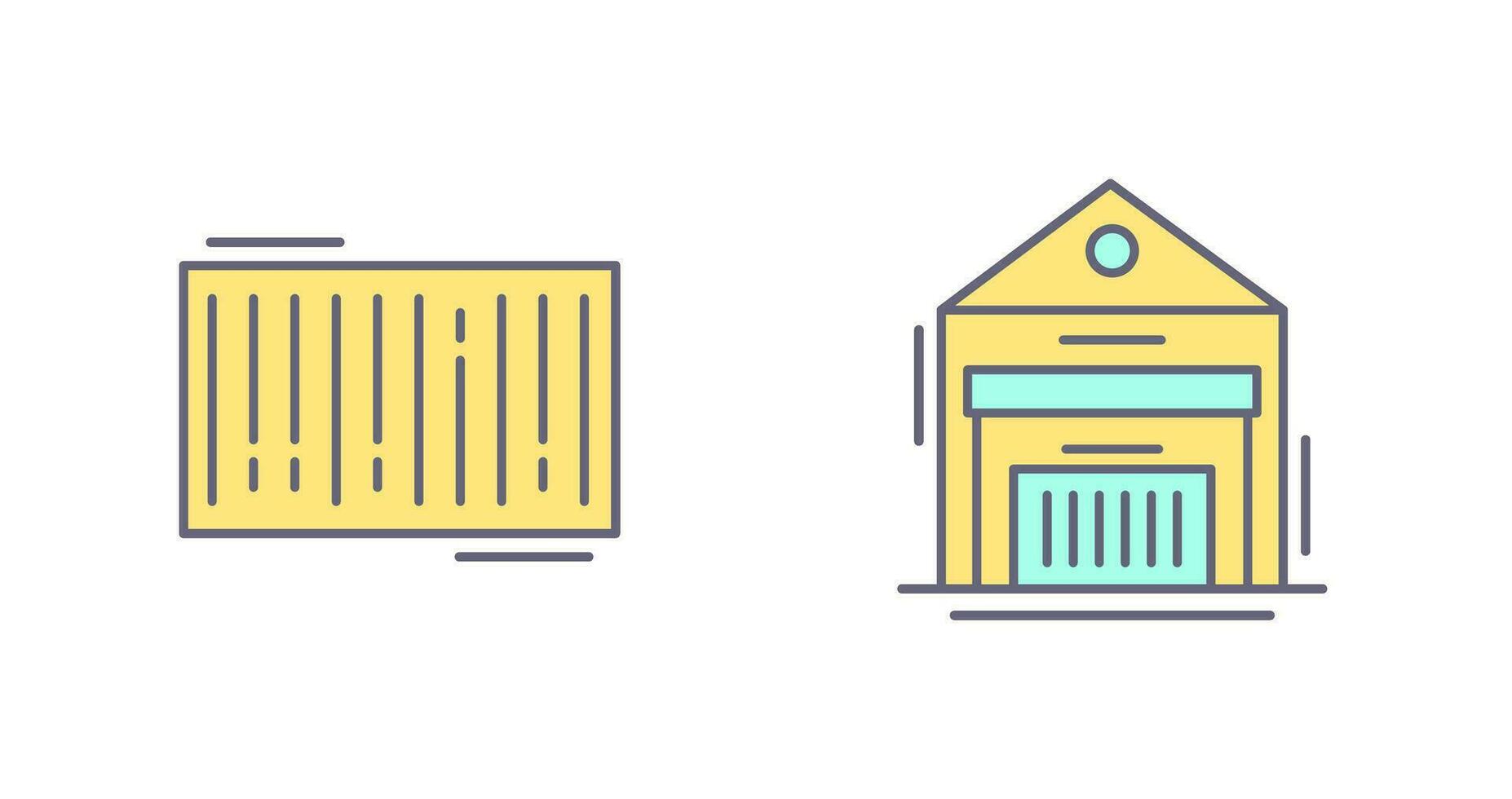 barcode and warehouse Icon vector