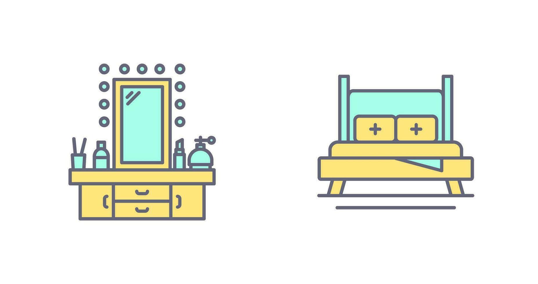 vendaje mesa y cama icono vector