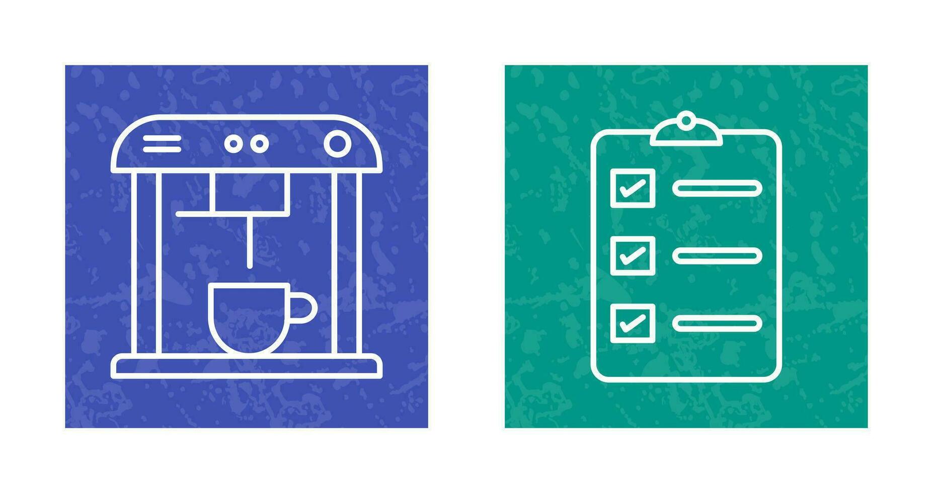 coffee machine and order list Icon vector