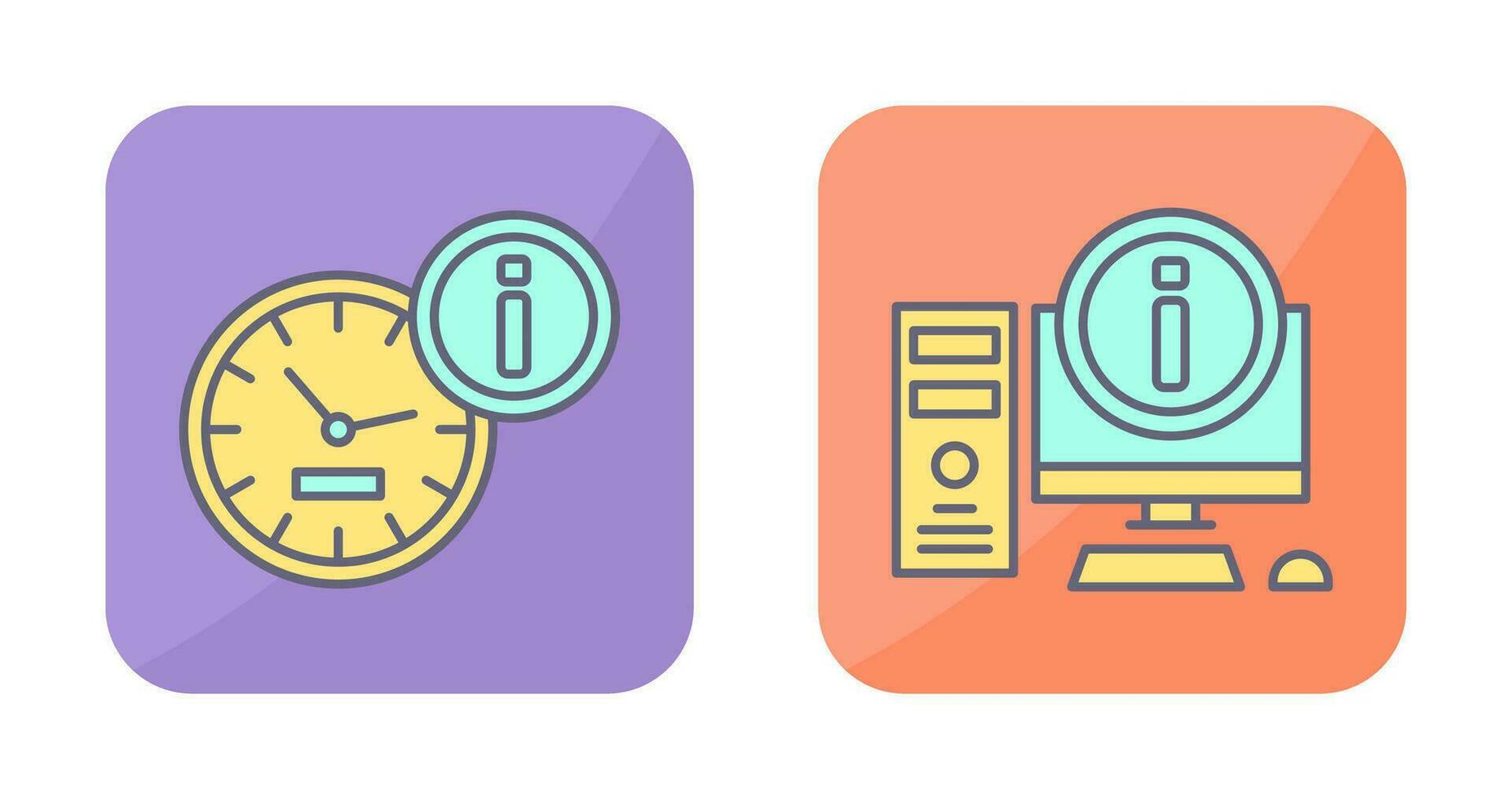 clock and computer Icon vector