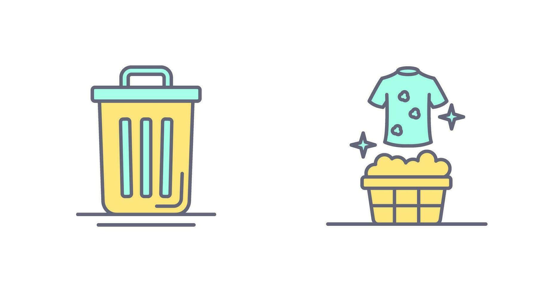 Trash Can and Laundary Icon vector