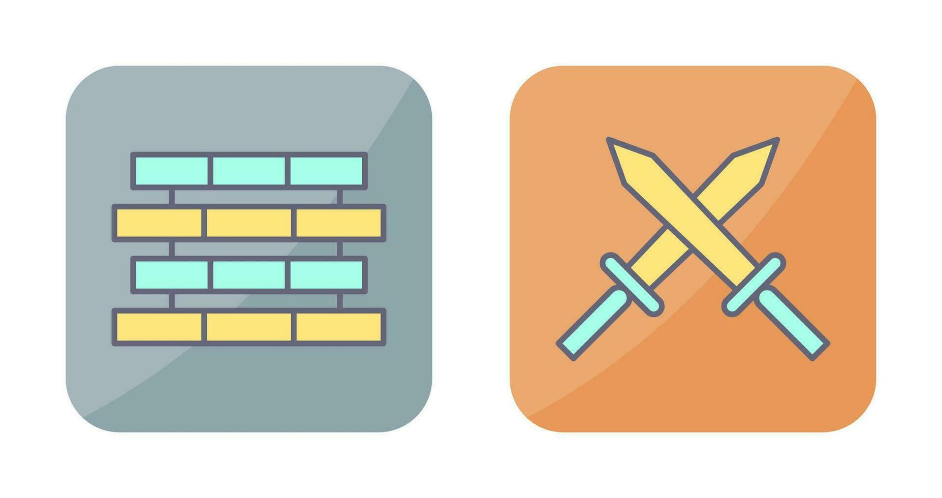 Bricks and Sword Icon vector