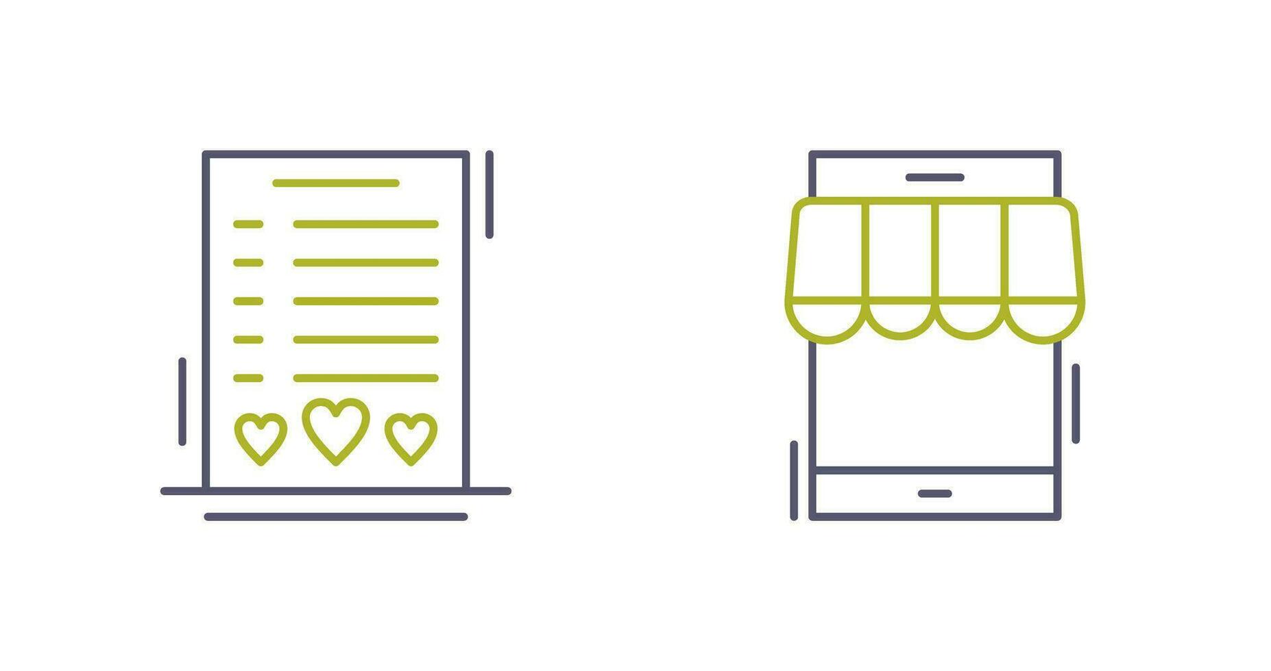 Wishlist and Online Shop Icon vector