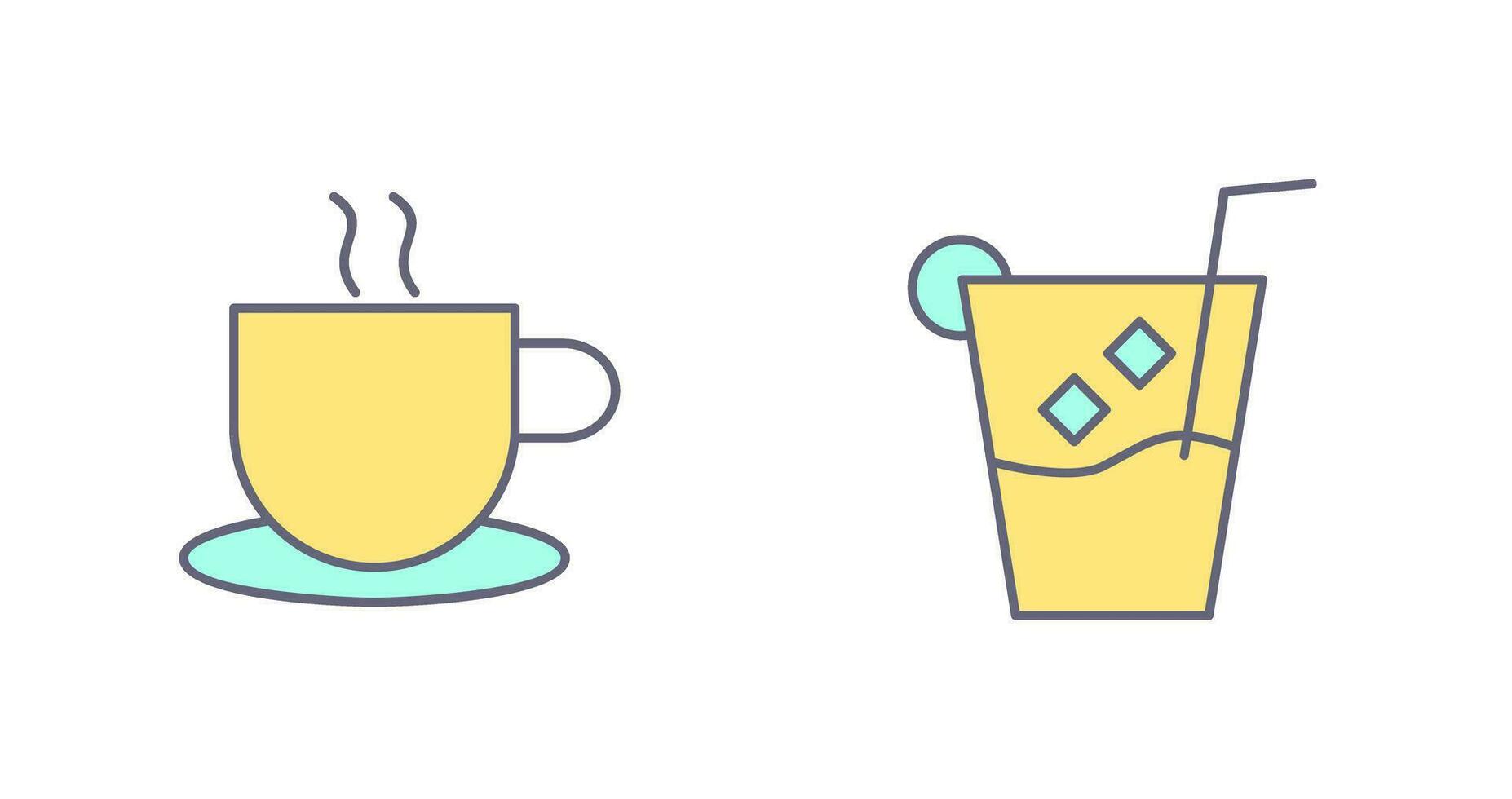 hot coffee and whiskey sour Icon vector