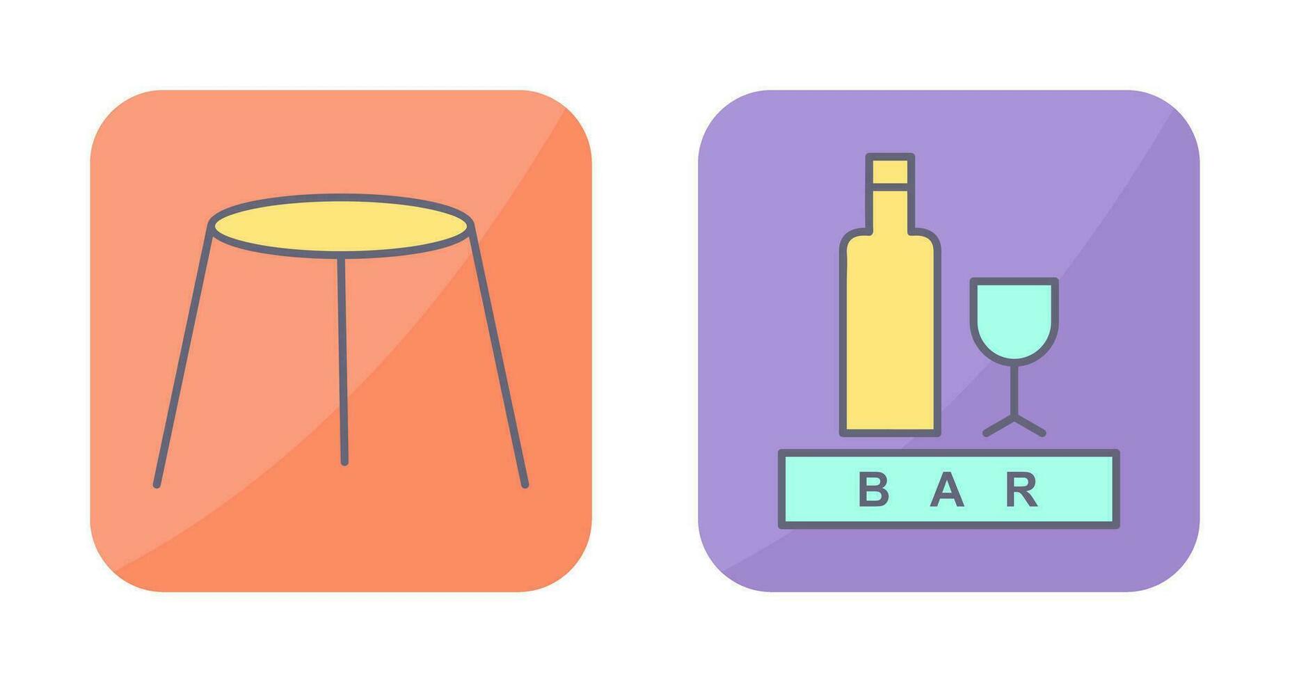 stool and bar sign Icon vector