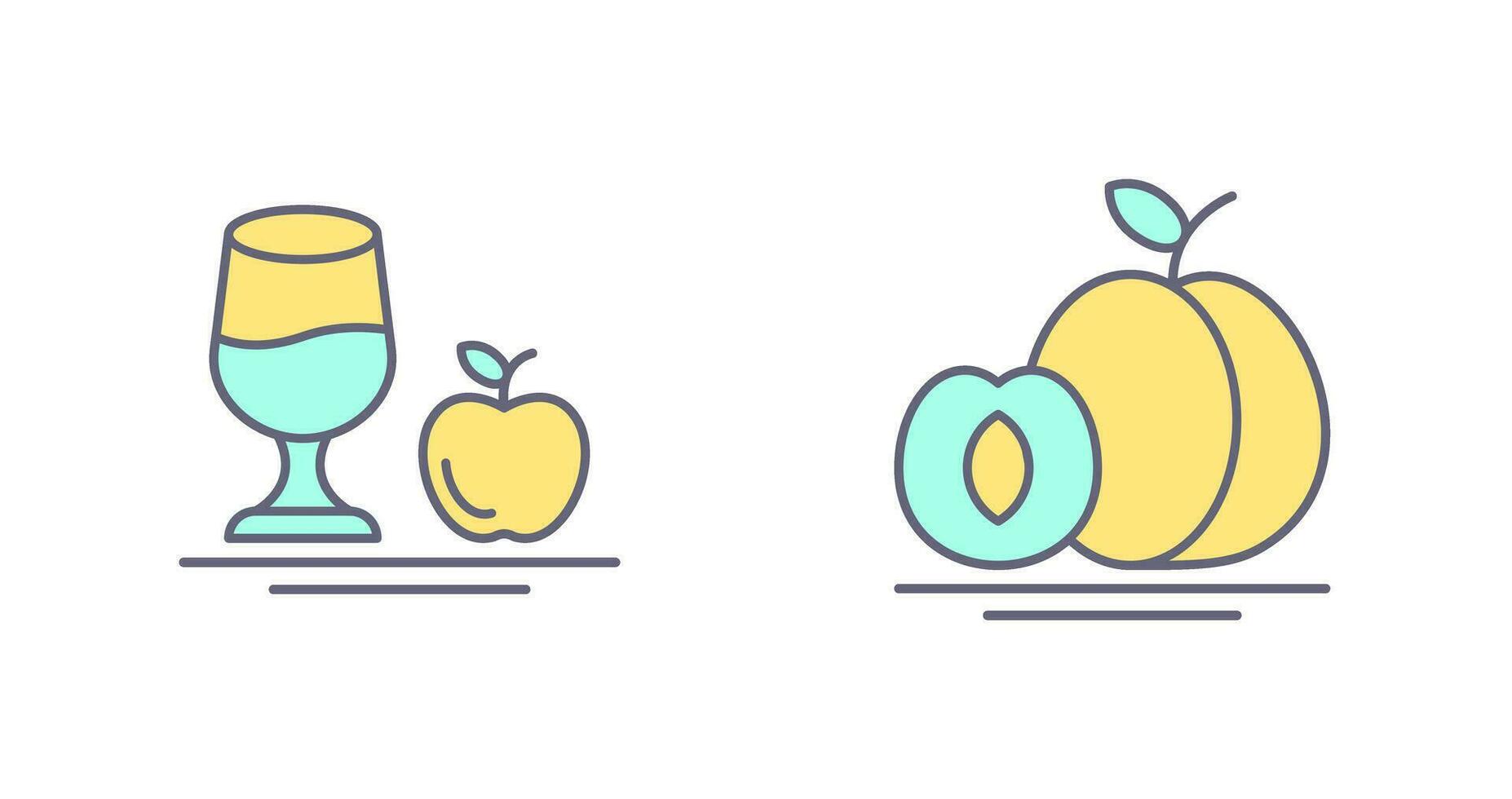 Healthy and Apricot Icon vector