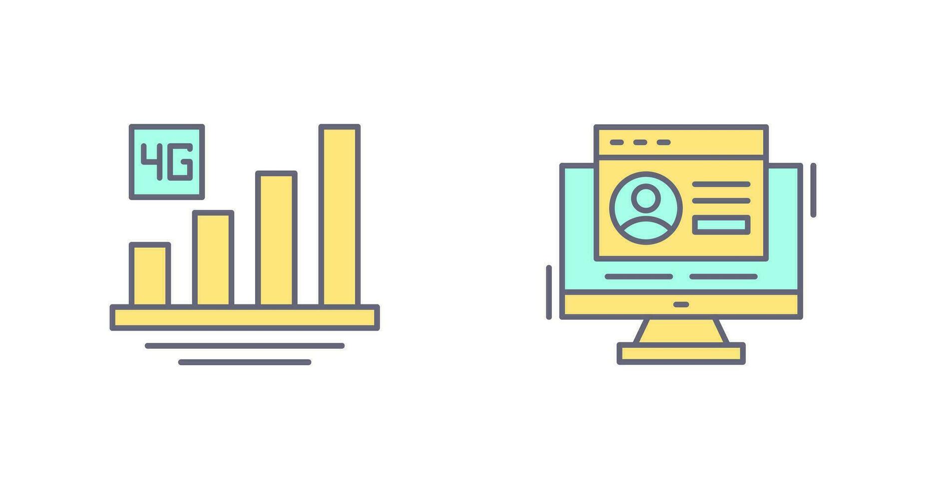 4 G and Login Icon vector