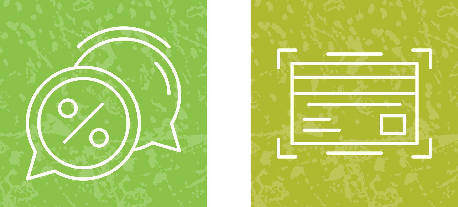 Discount Offer and Credit Card Icon vector