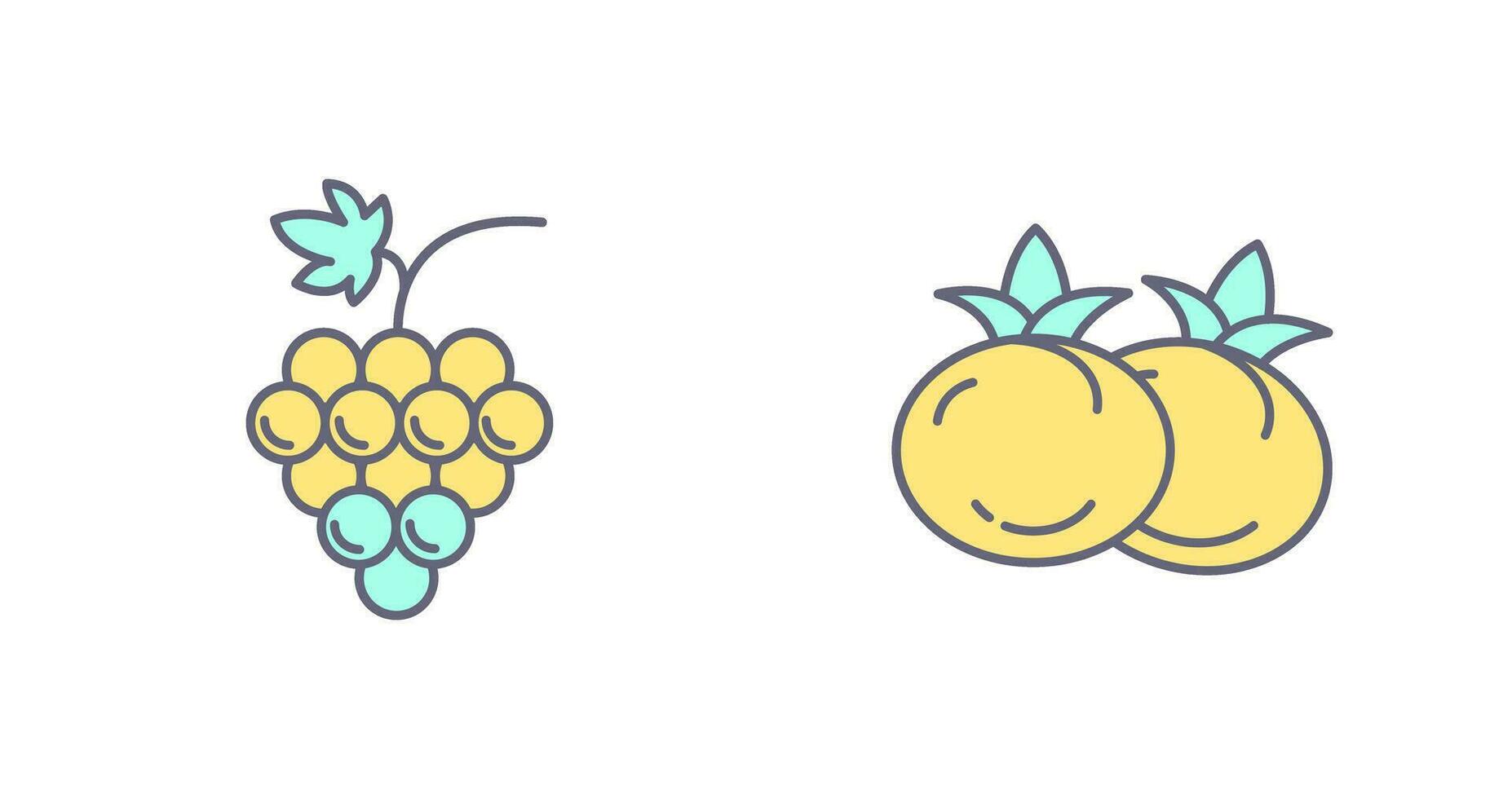 Grapes and Tomato Icon vector