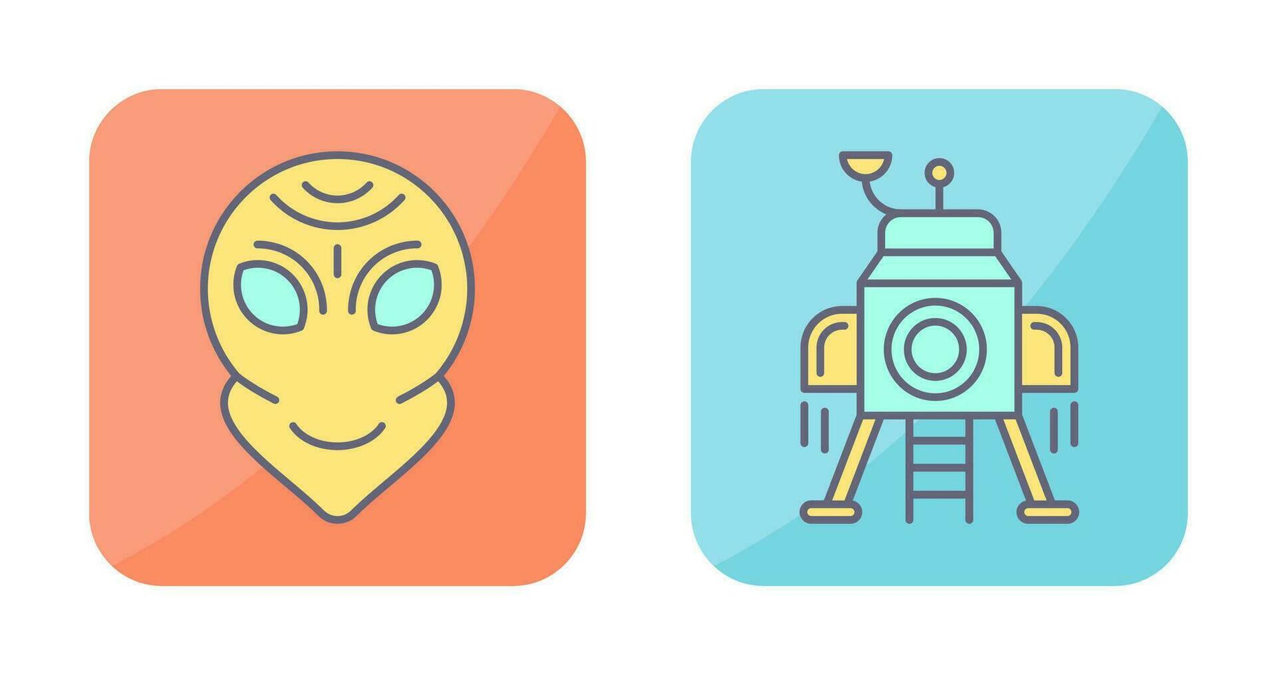 alien and lander Icon vector