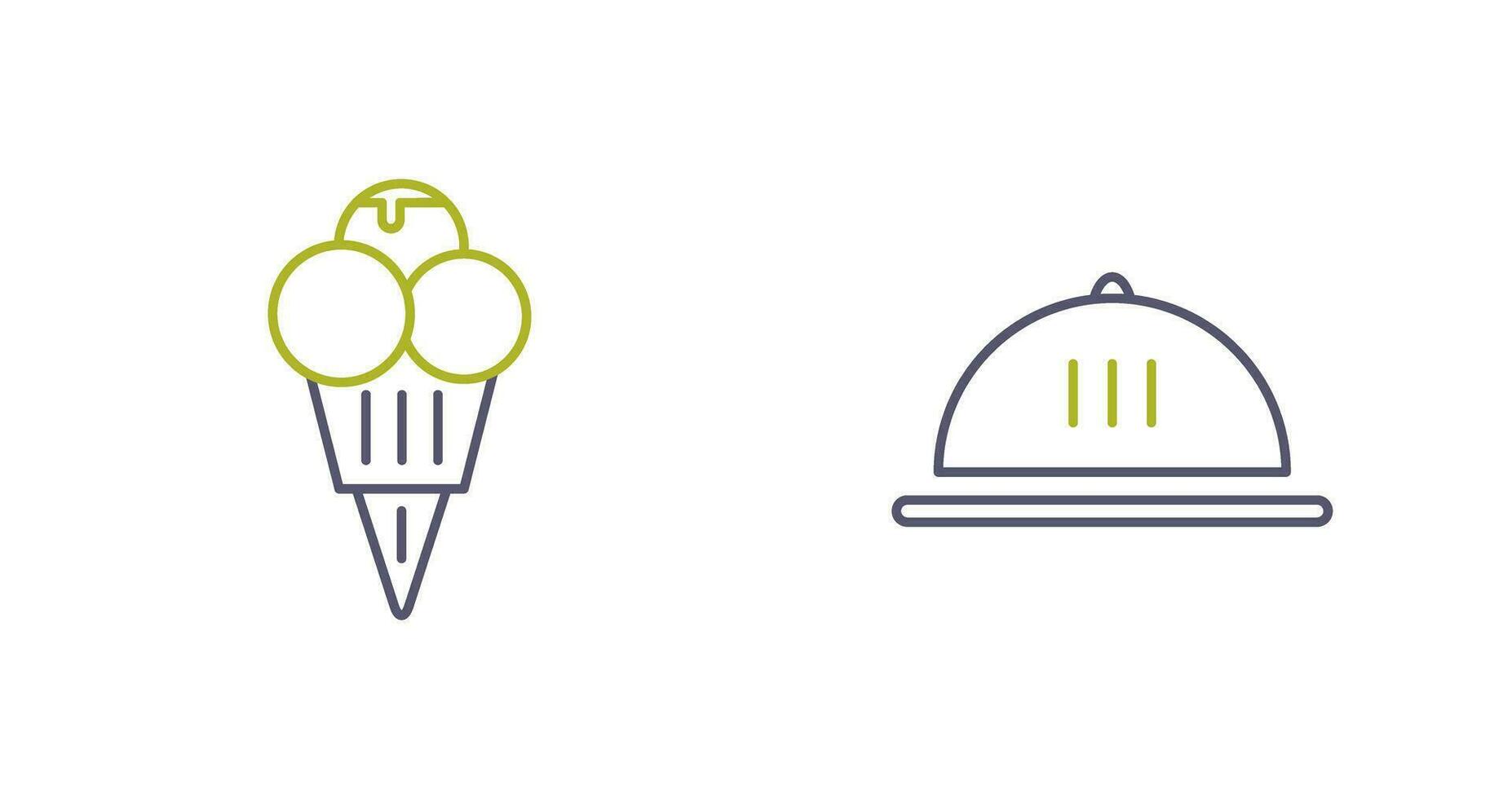 Ice cream and Dish Icon vector