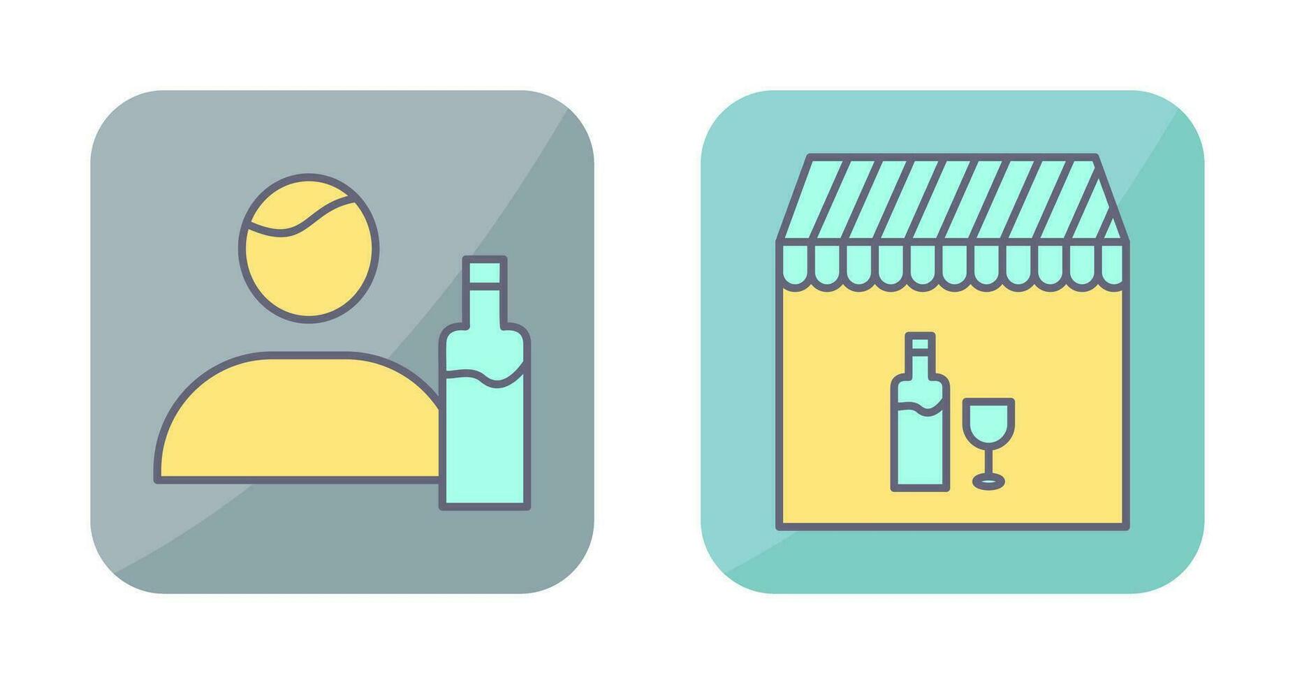 man drink and Cafe bar Icon vector