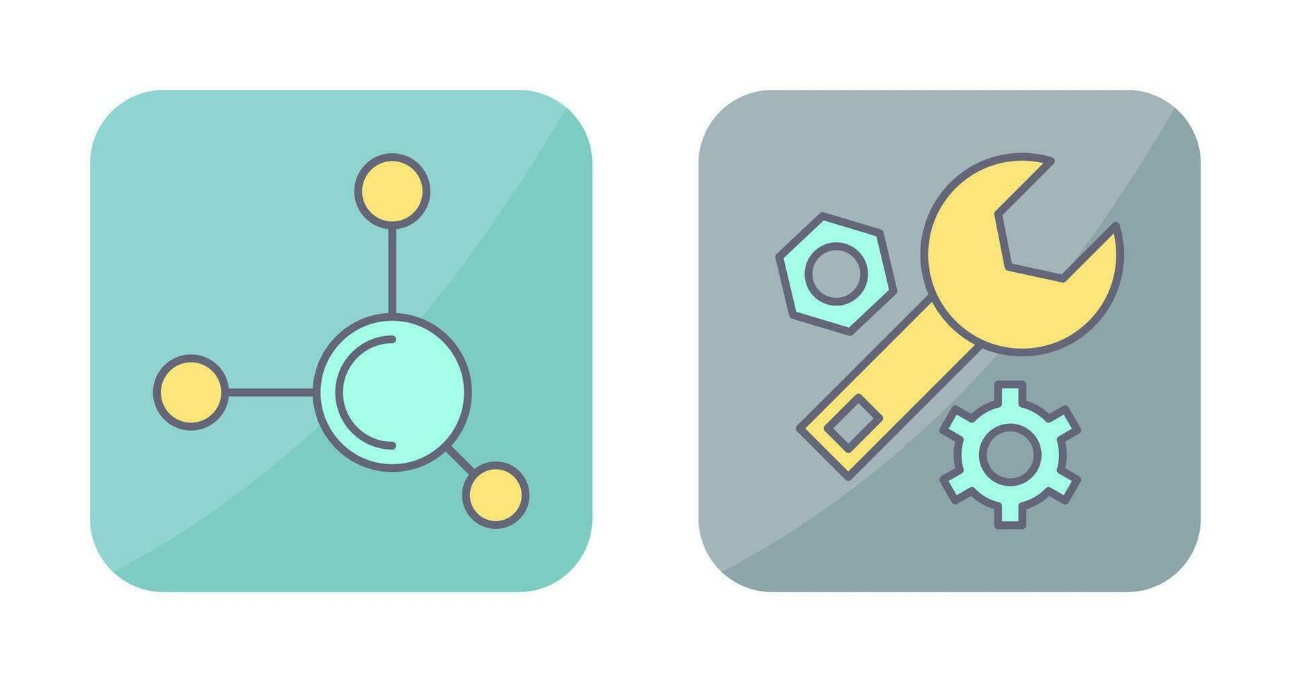 Molecule and Wrench Icon vector