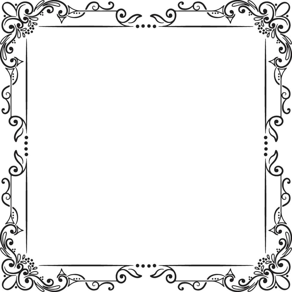 Wedding invititation  border and frame simple vector