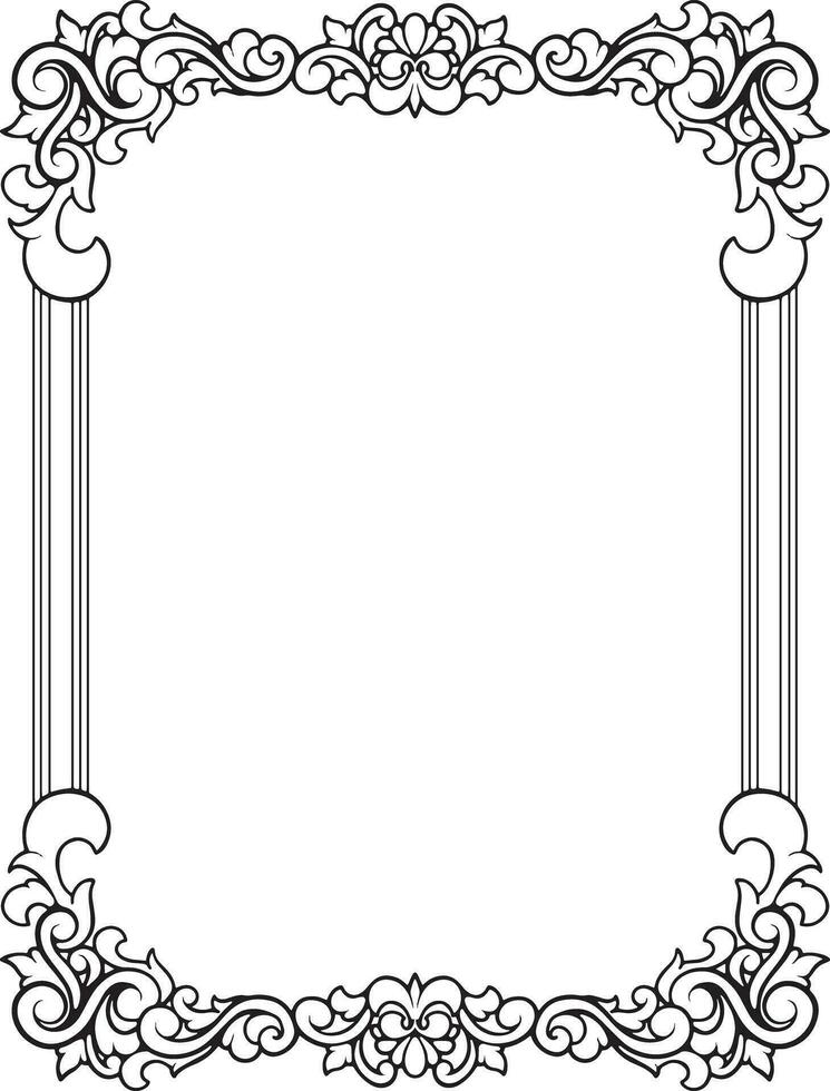 ornamento frontera marco Clásico sencillo vector