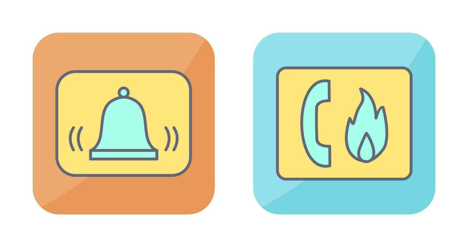 alarm and fire emergency Icon vector