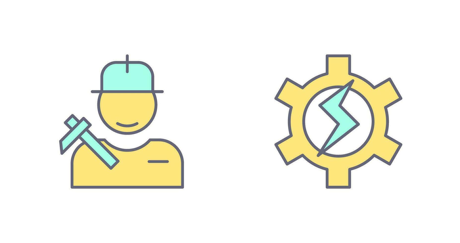 Worker and Setting Icon vector