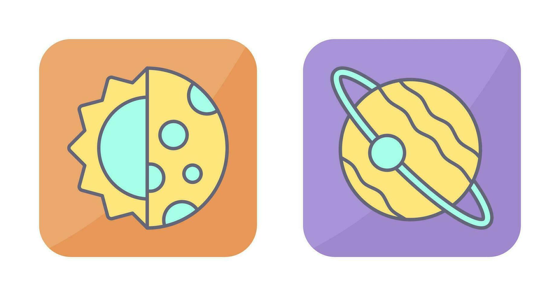 day and night and planet Icon vector