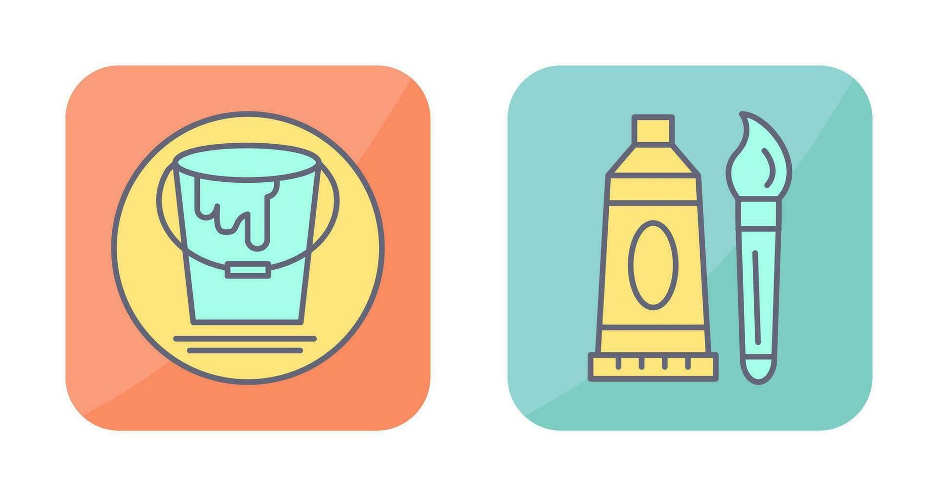 paint bucket and oil paint Icon vector