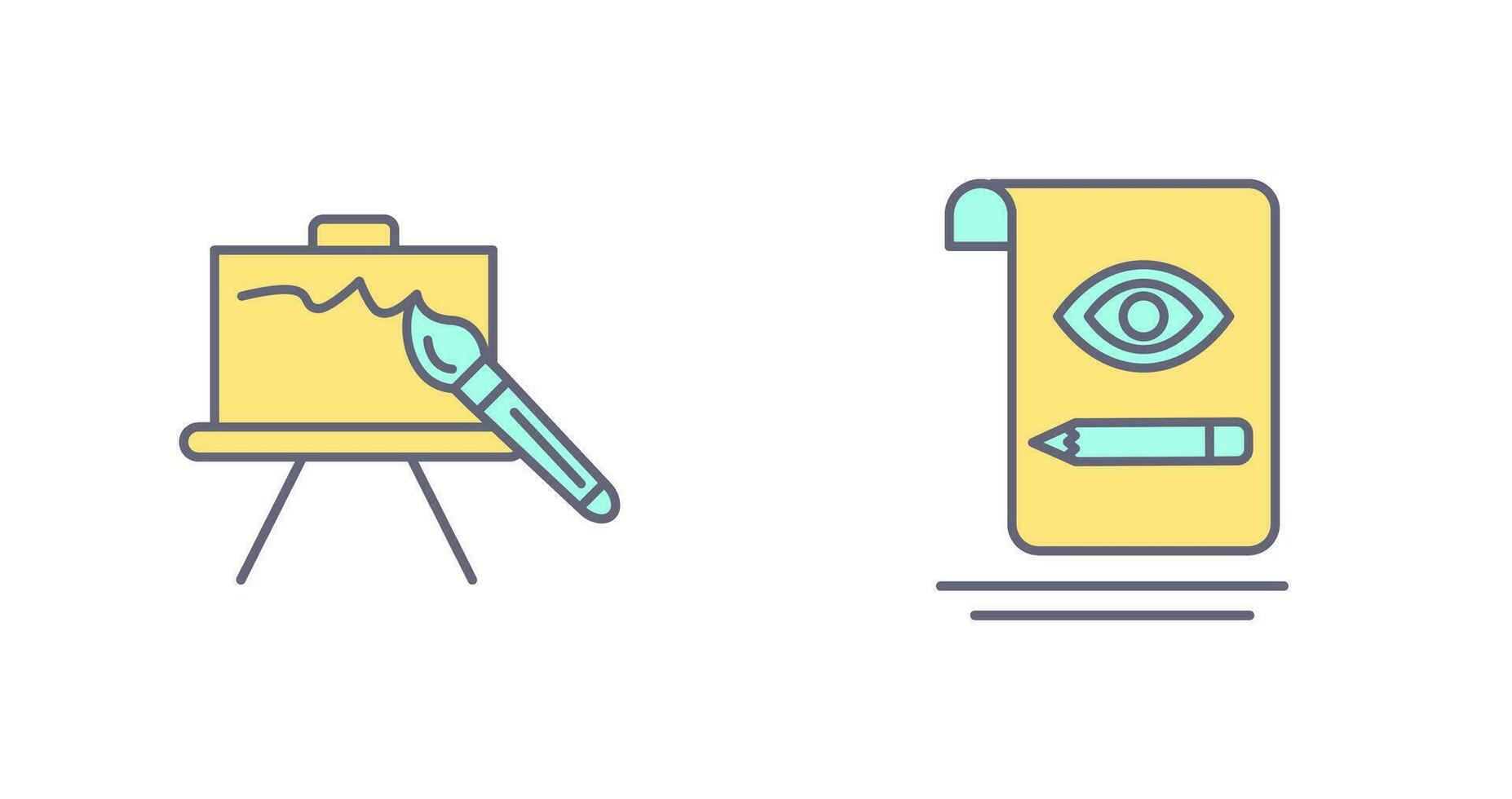 canvas and sketch Icon vector