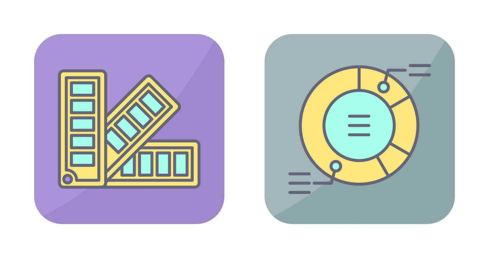 Pie Chart and Pantone Icon vector