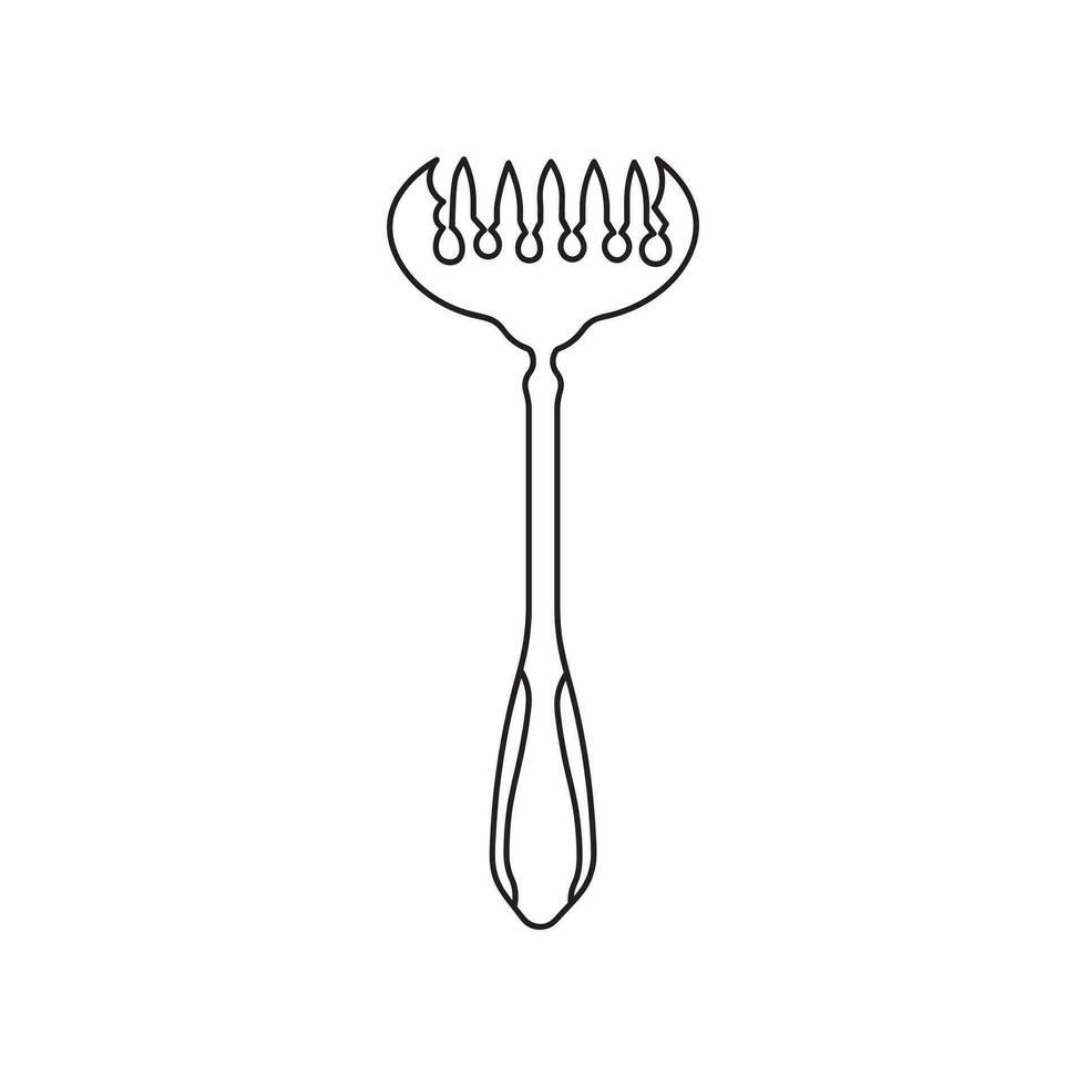 Hand drawn Kids drawing Cartoon Vector illustration sardine fork Isolated in doodle style