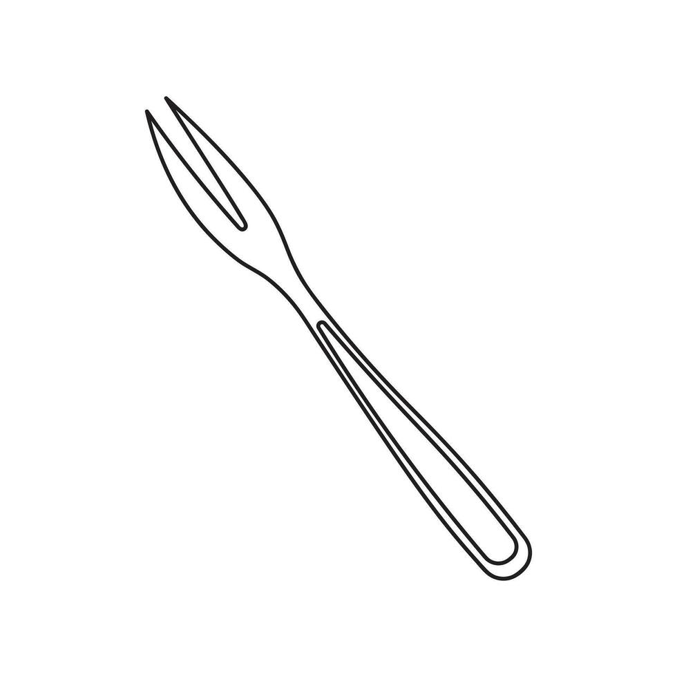 Hand drawn Kids drawing Cartoon Vector illustration fruit fork Isolated in doodle style