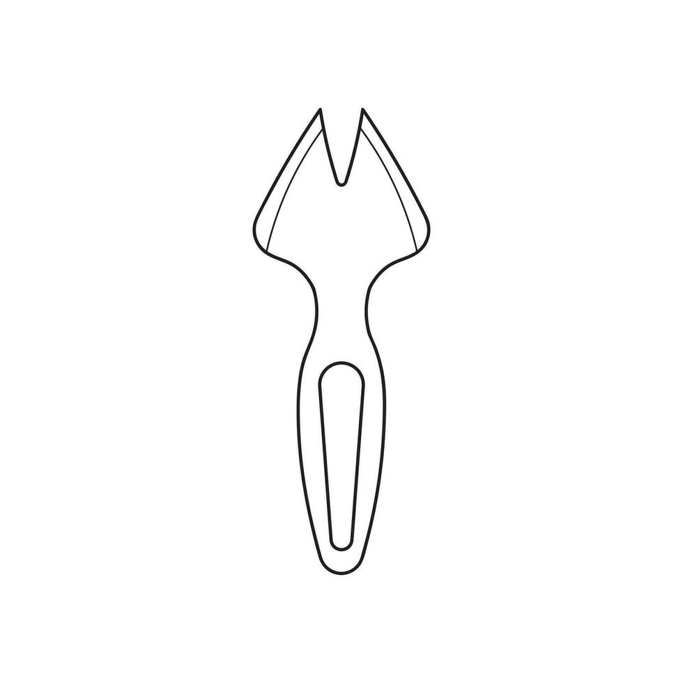 Hand drawn Kids drawing Cartoon Vector illustration two tines spork Isolated in doodle style