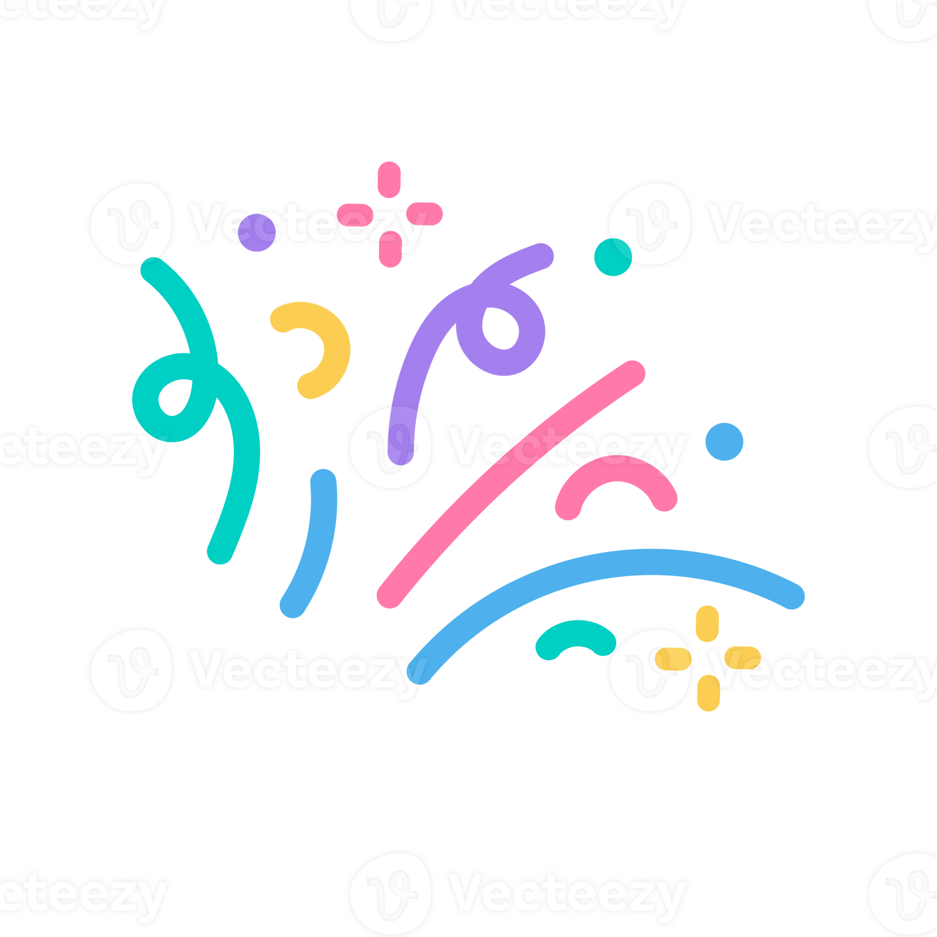 colorful confetti that shoots out from the party base for birthday