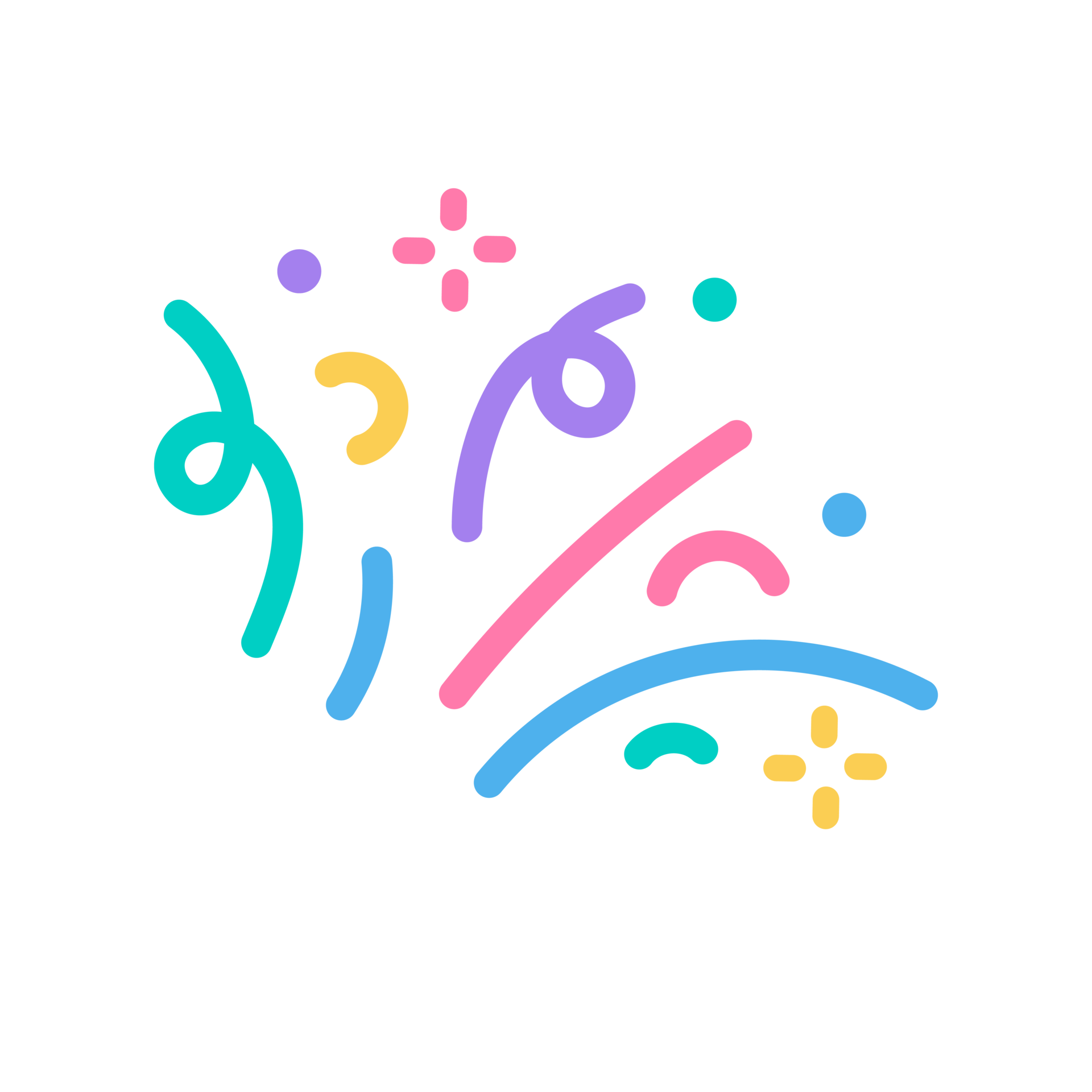 colorful confetti that shoots out from the party base for birthday