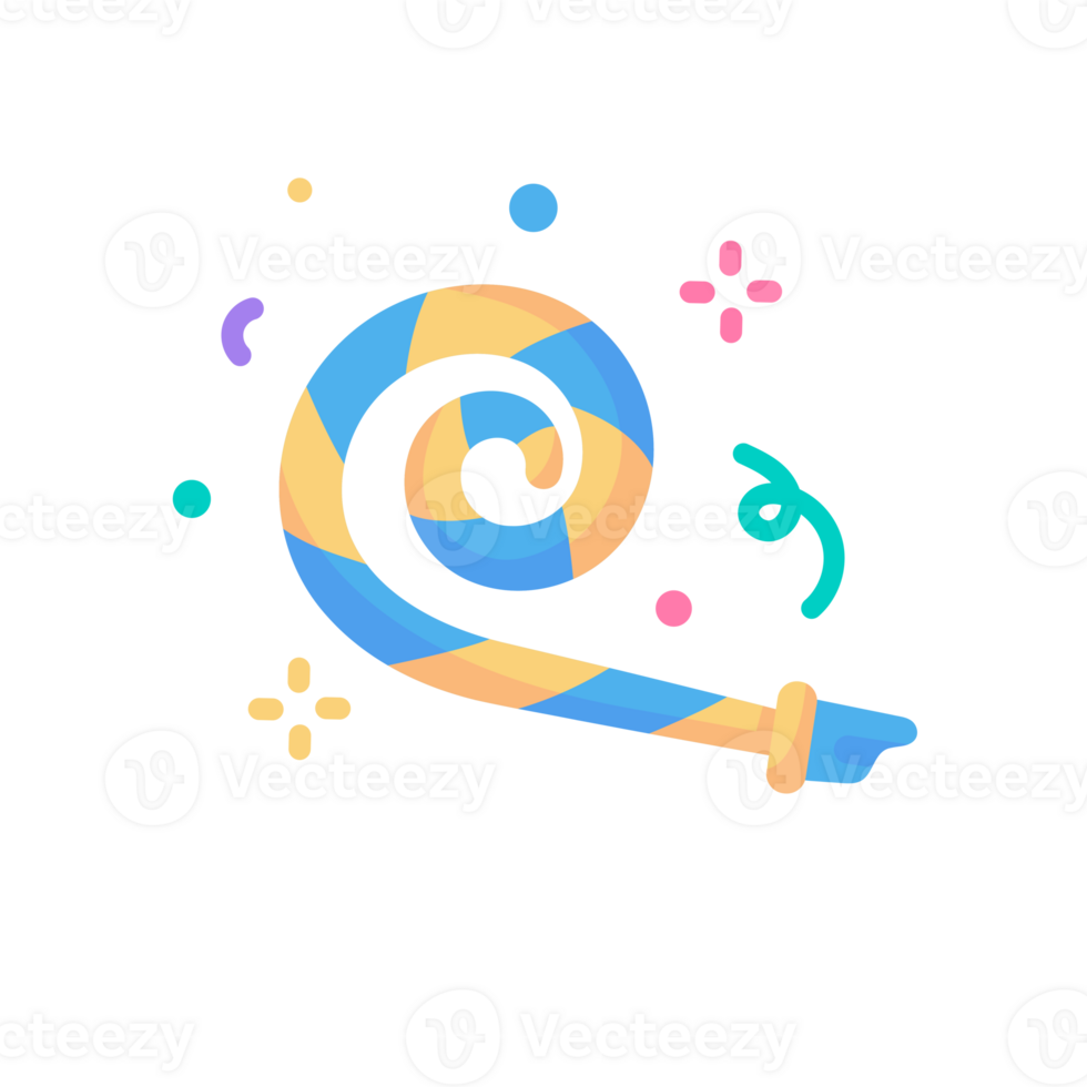 Party blower. with exploding confetti For birthday parties and festivals png