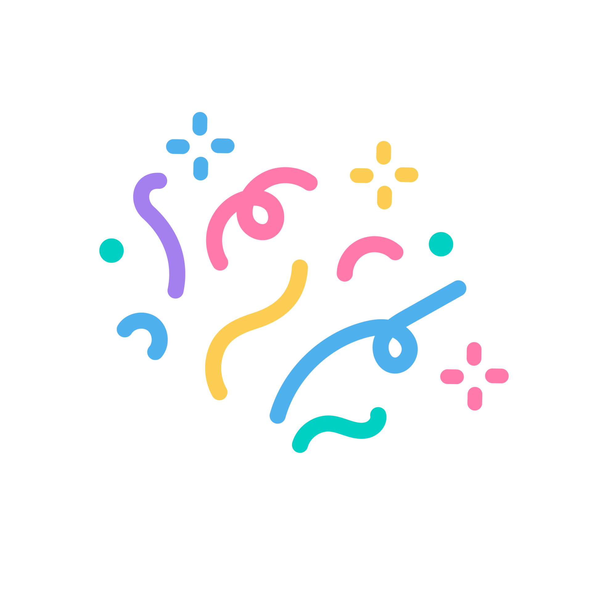 colorful confetti that shoots out from the party base for birthday