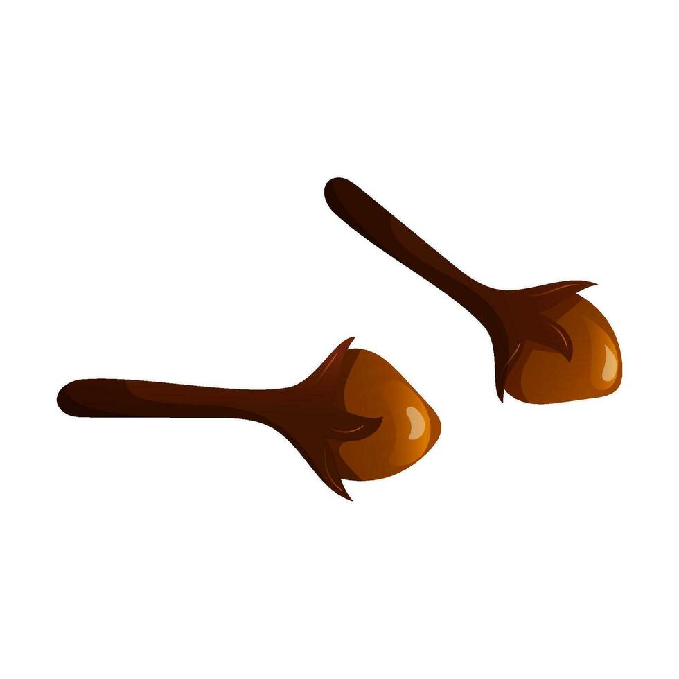 Dried cloves seasoning vector illustration