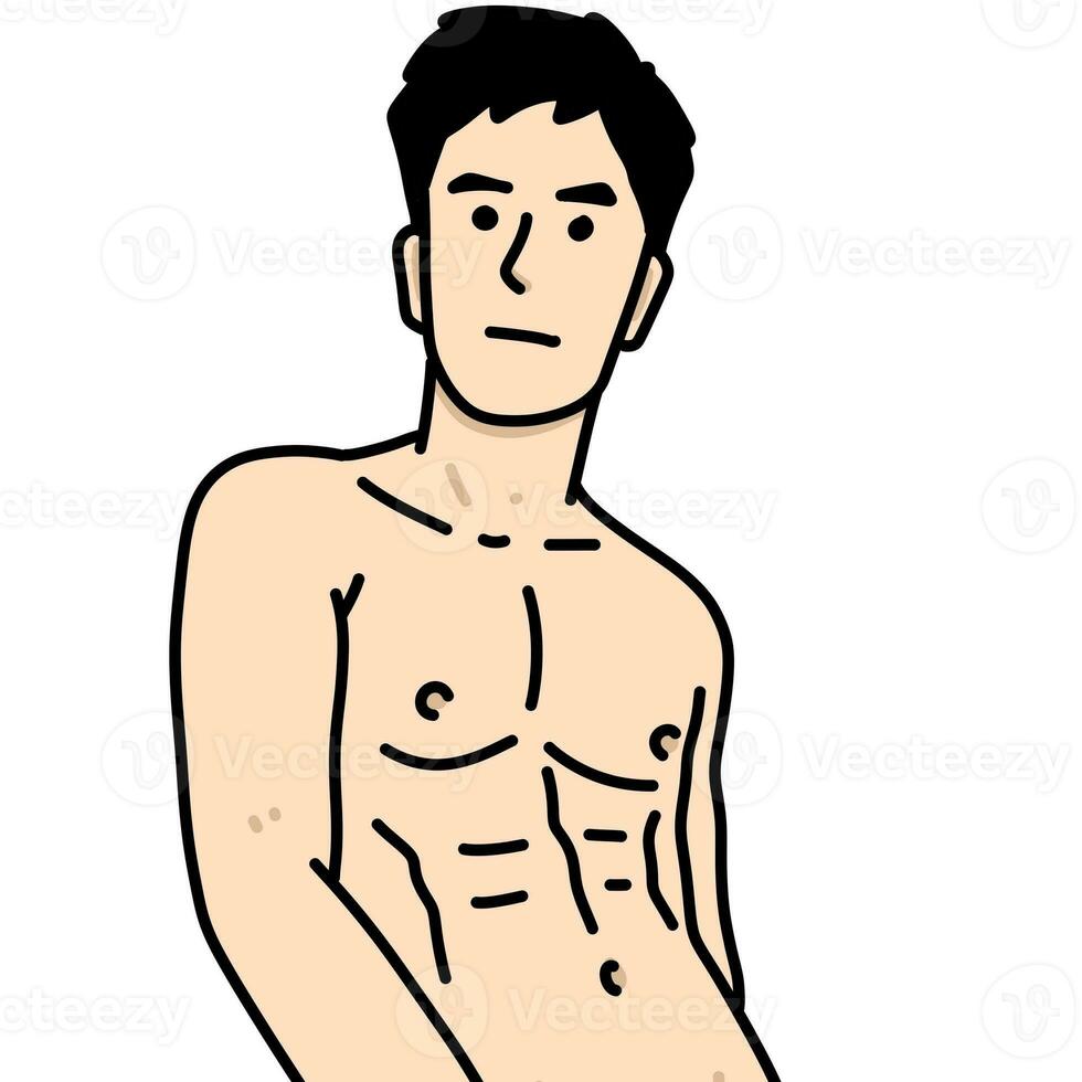 cute man cartoon on white background photo