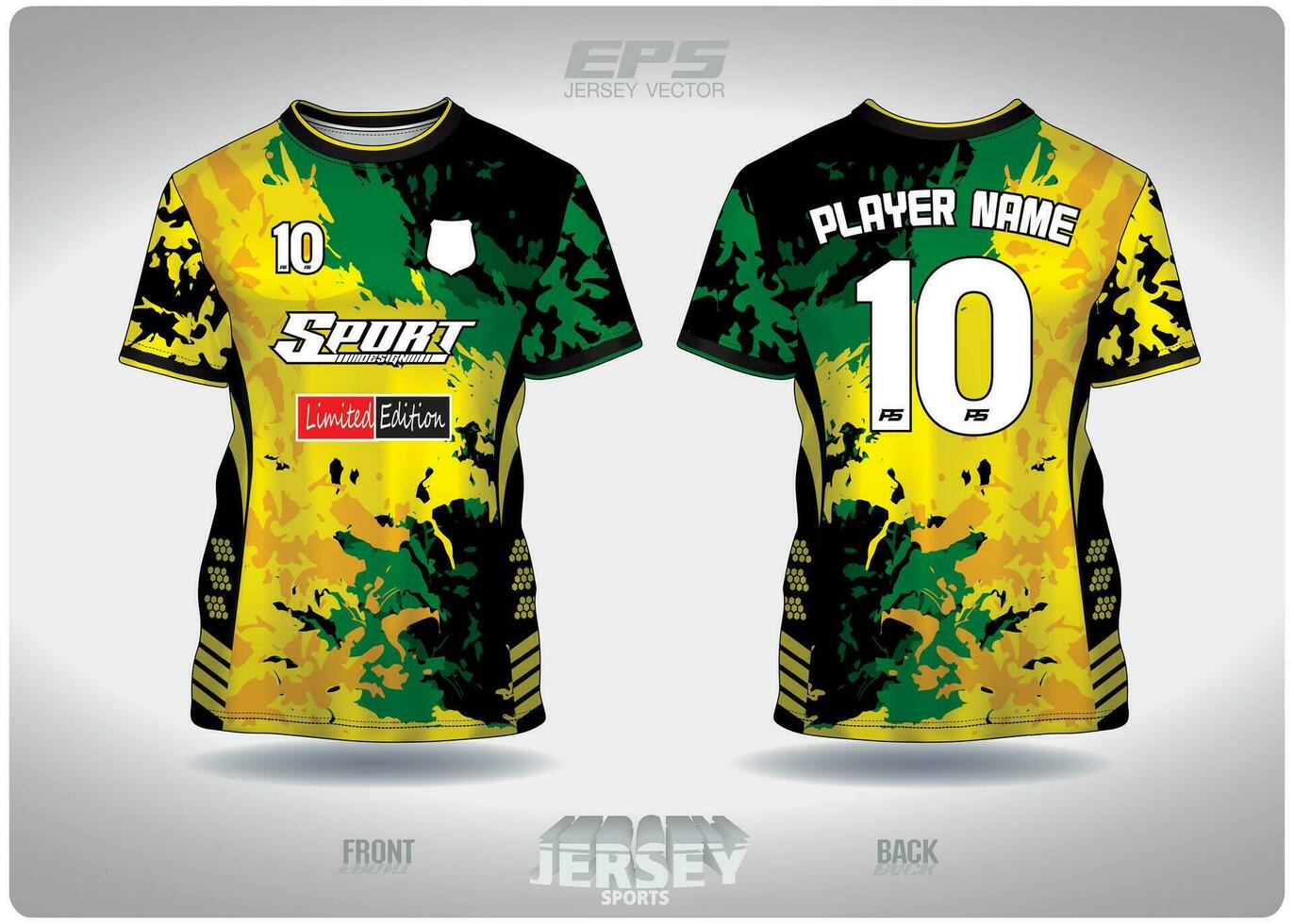 EPS jersey sports shirt vector.yellow green stripes salad pattern design, illustration, textile background for round neck sports t-shirt, football jersey shirt vector