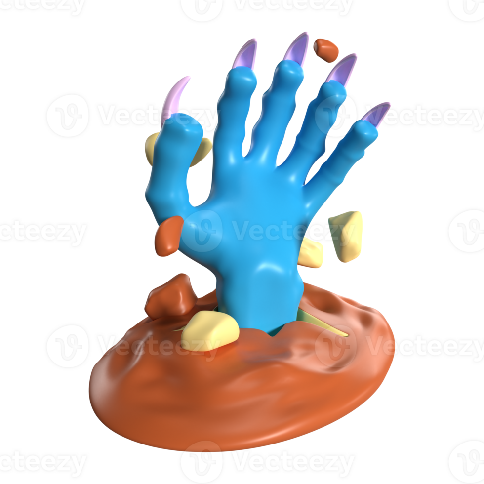 Zombie Hand 3D Illustration Icon png