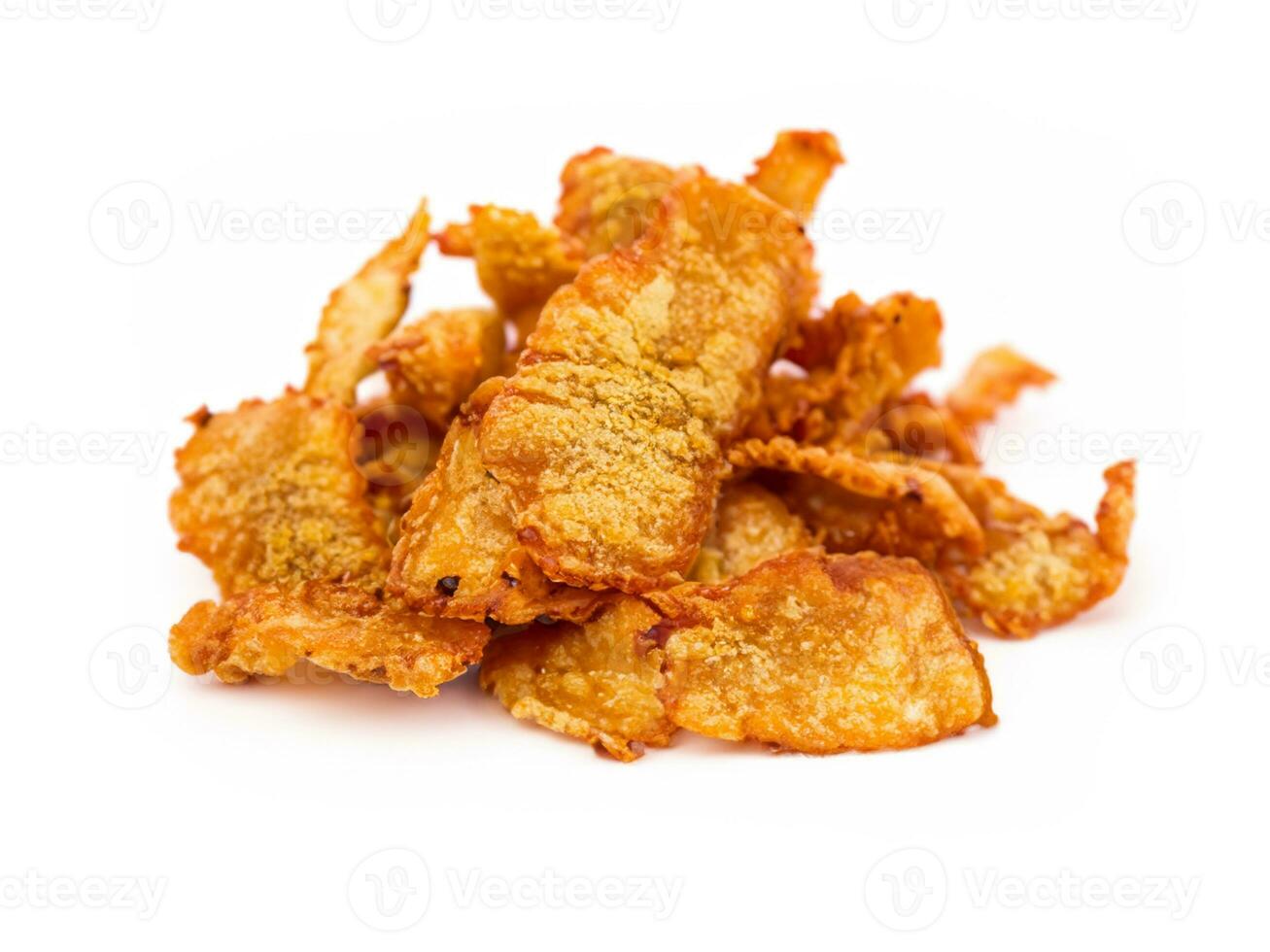 fried chicken strips on white background photo