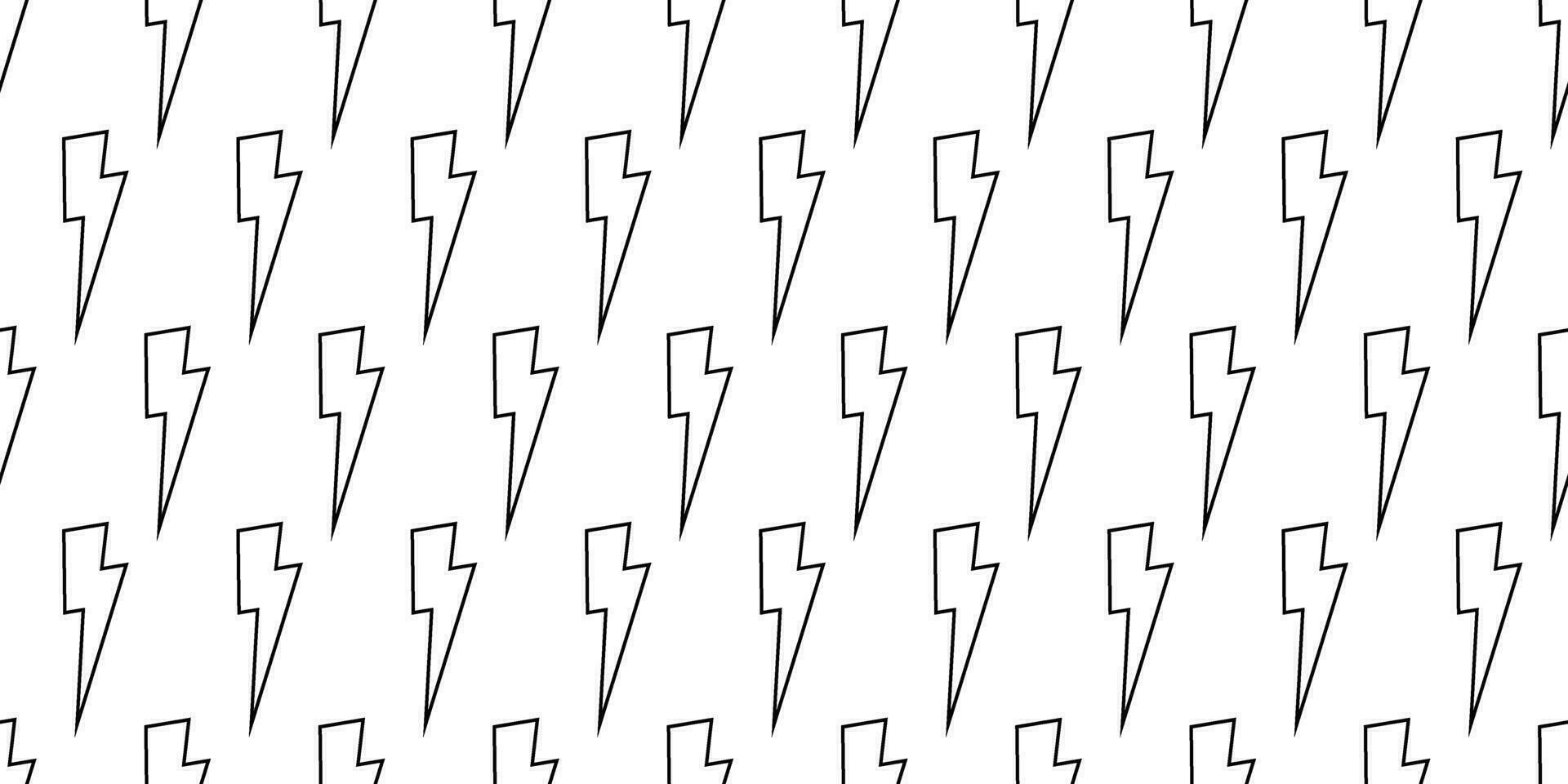 outline Lightning bolts seamless pattern vector