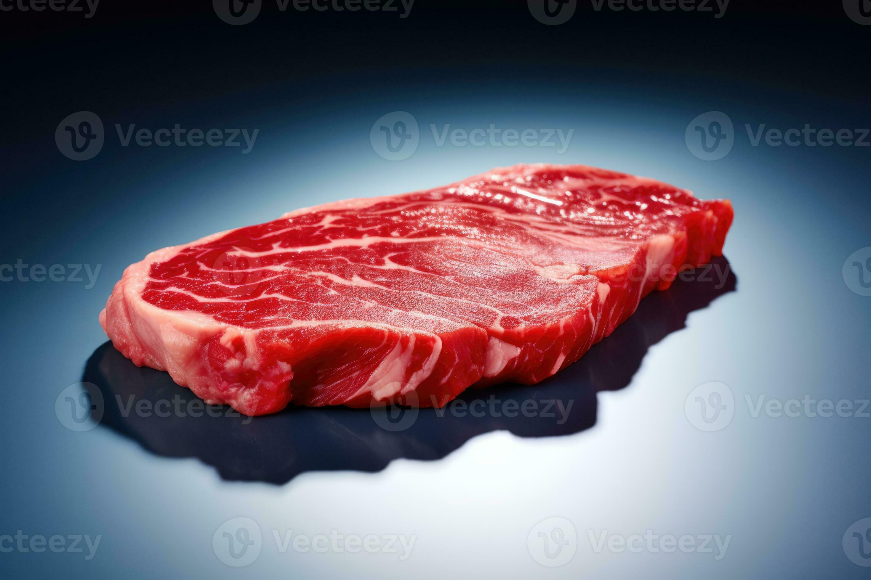 Transglutaminase bonded meat cut isolated on a culinary gradient