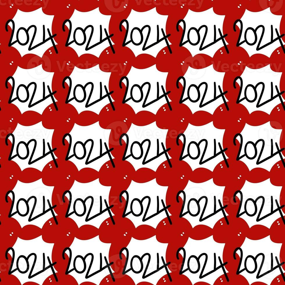 seamless pattern of number 2024, years number photo