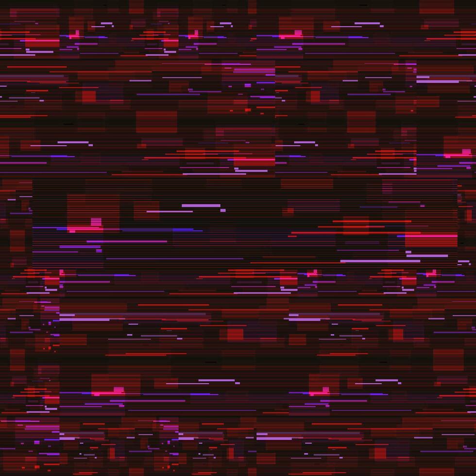 Seamless Pattern Colorful Glitch futuristic background. Random color shapes. Digital noise effect. Data disintegration. Broken pixel screen. Distorted stream of elements. Vector illustration.