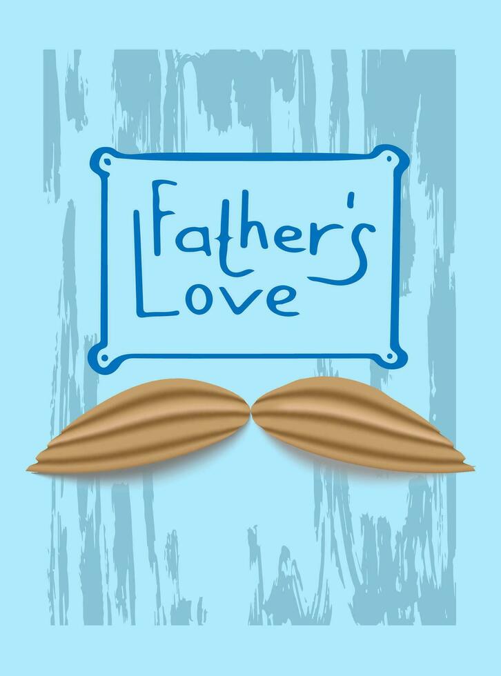 Father's Day card, poster or banner template with mustache vector
