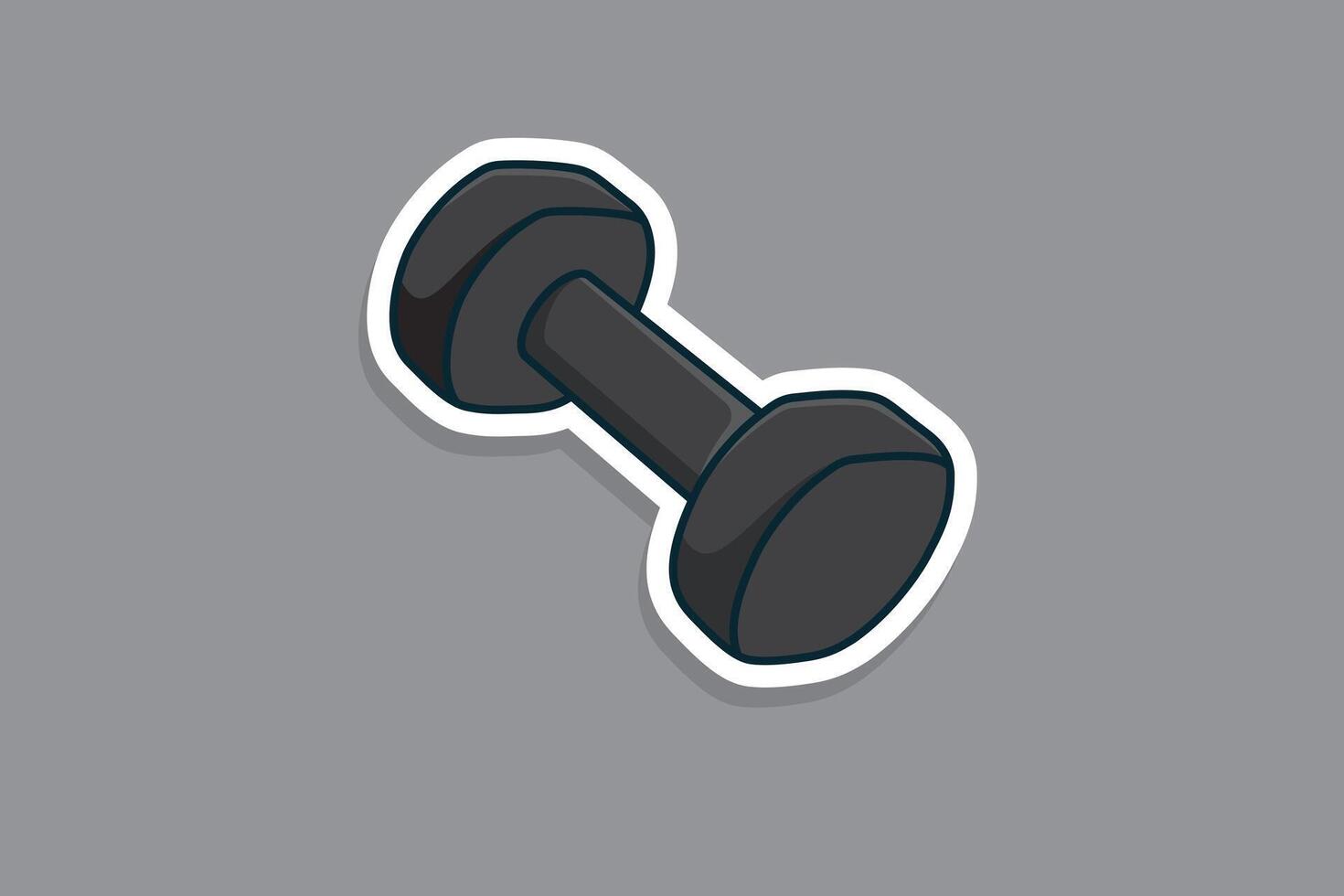 Gym Dumbbells Sticker vector illustration. Gym fitness object icon concept. Low weight dumbbells sticker logo design. Dumbbell for training body muscles sticker design logo.