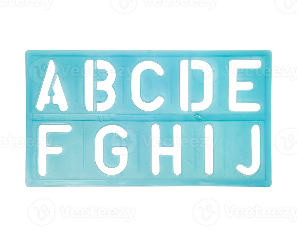 close up blue alphabet ruler,  classic alphabet and number molding ruler png