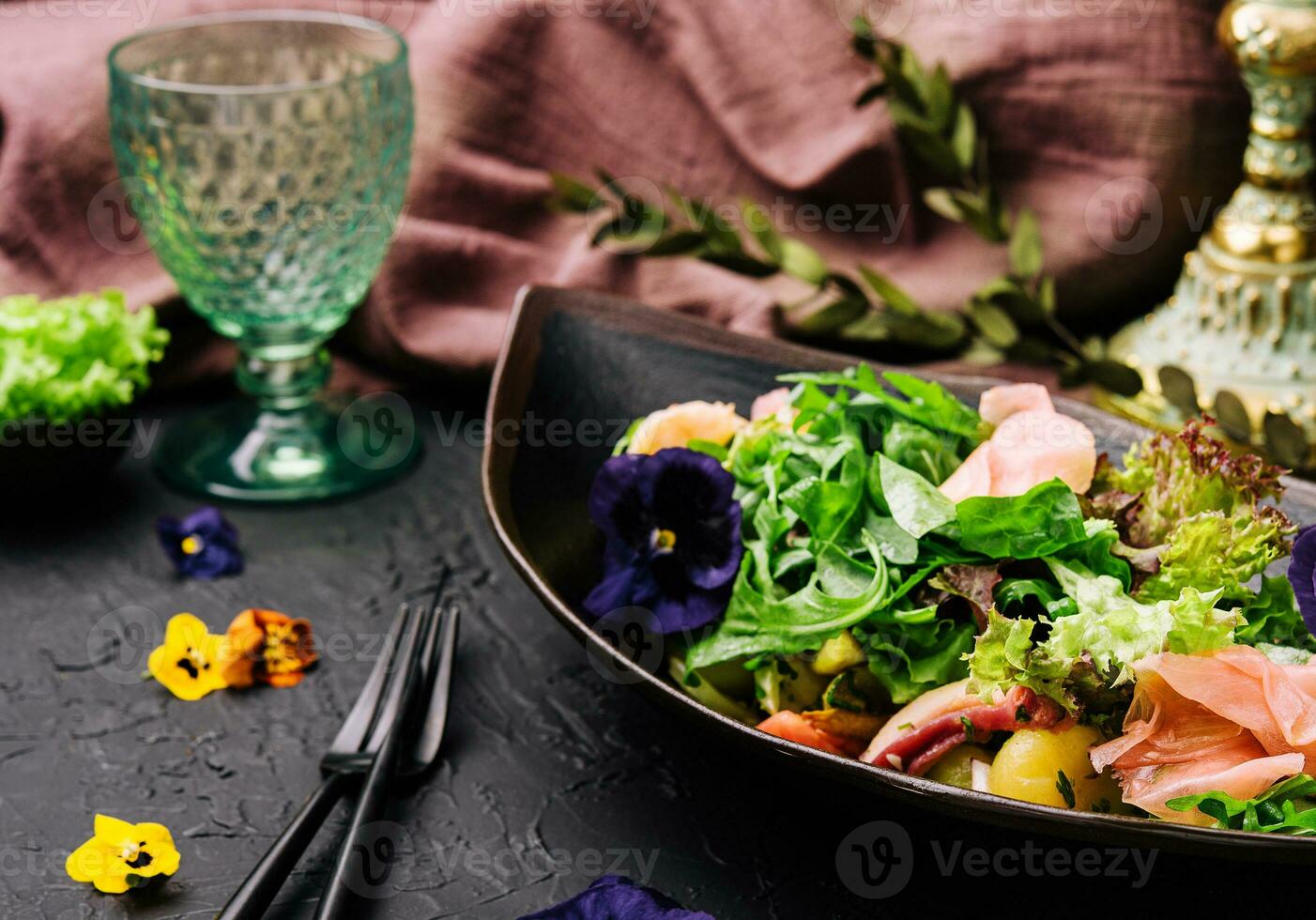 Japanese salad with octopus and ginger photo