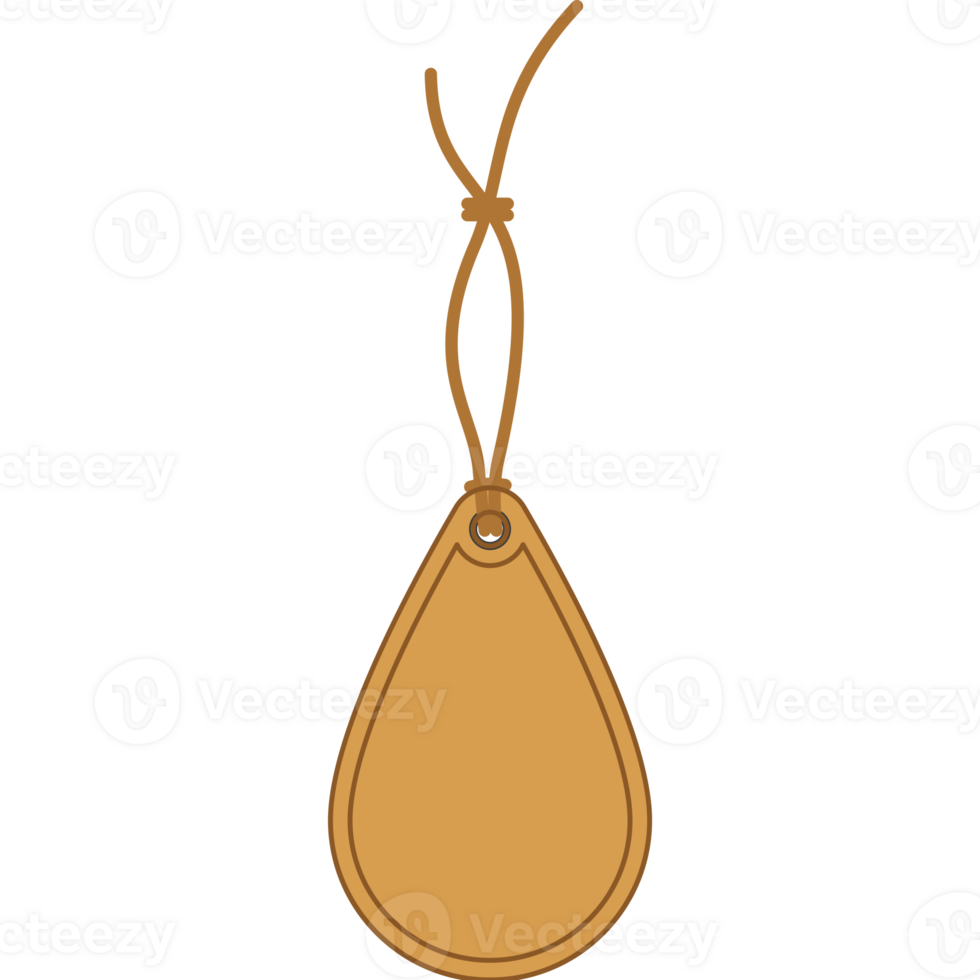 Isolated Empty Black Price Tag Hanging Label PNG