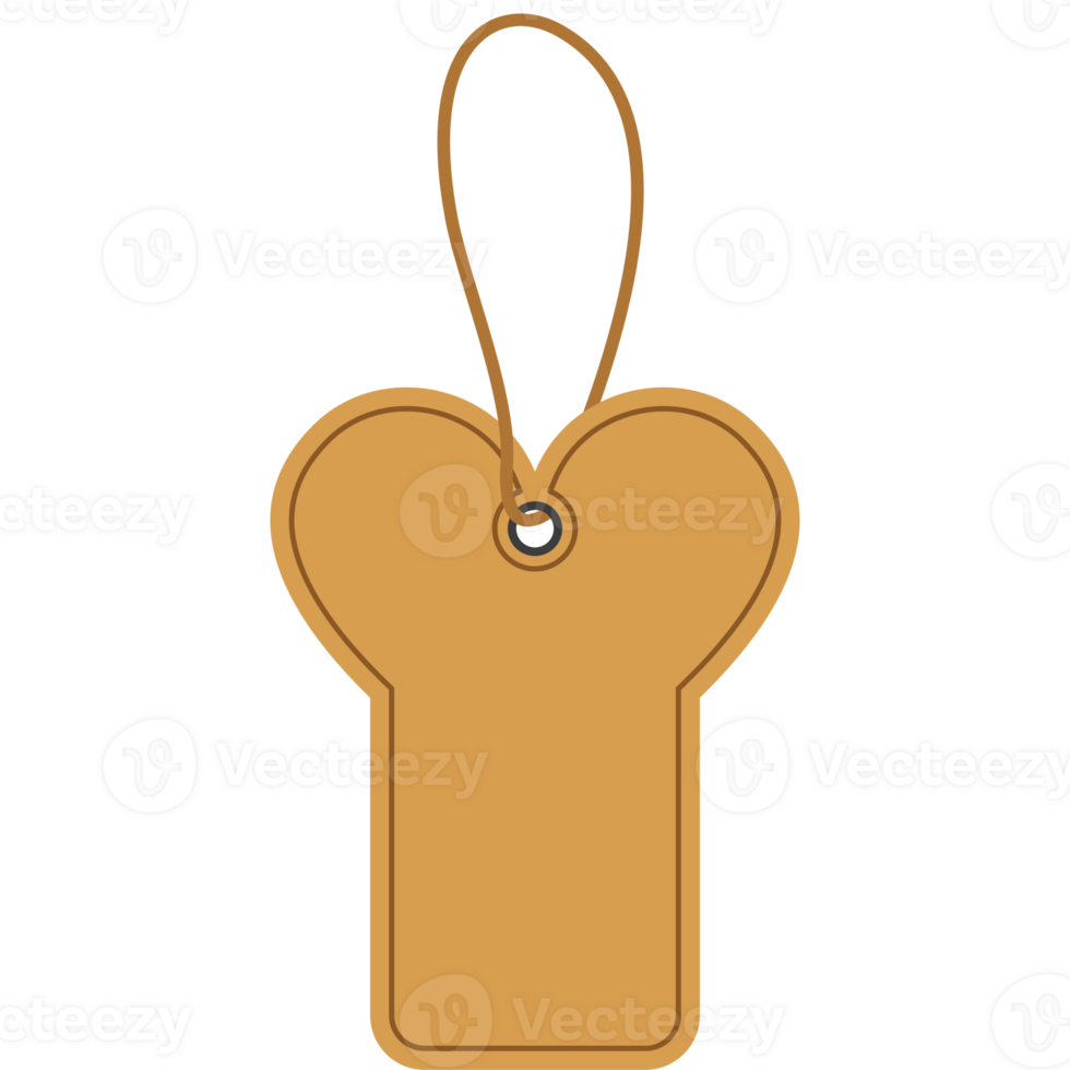 Isolated Empty Craft Carton Paper Price Tag Hanging Label PNG