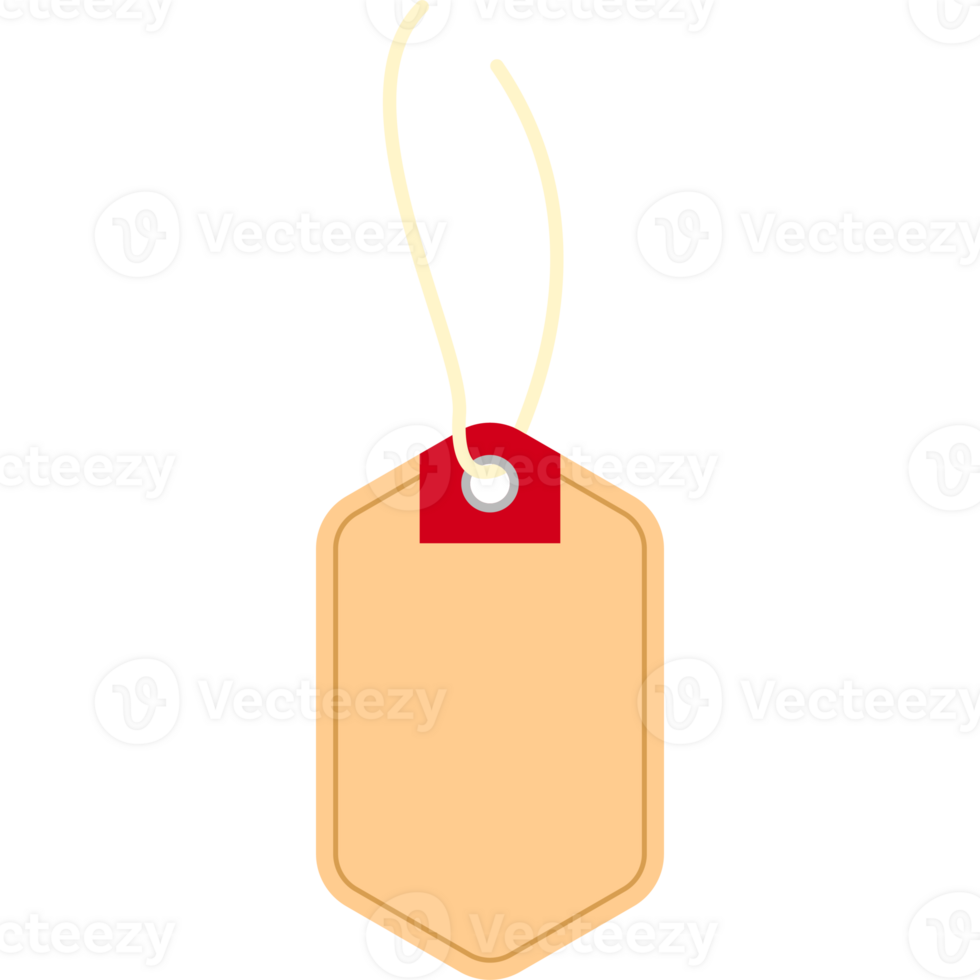 Isolated Empty Brown Price Tag Hanging Label PNG