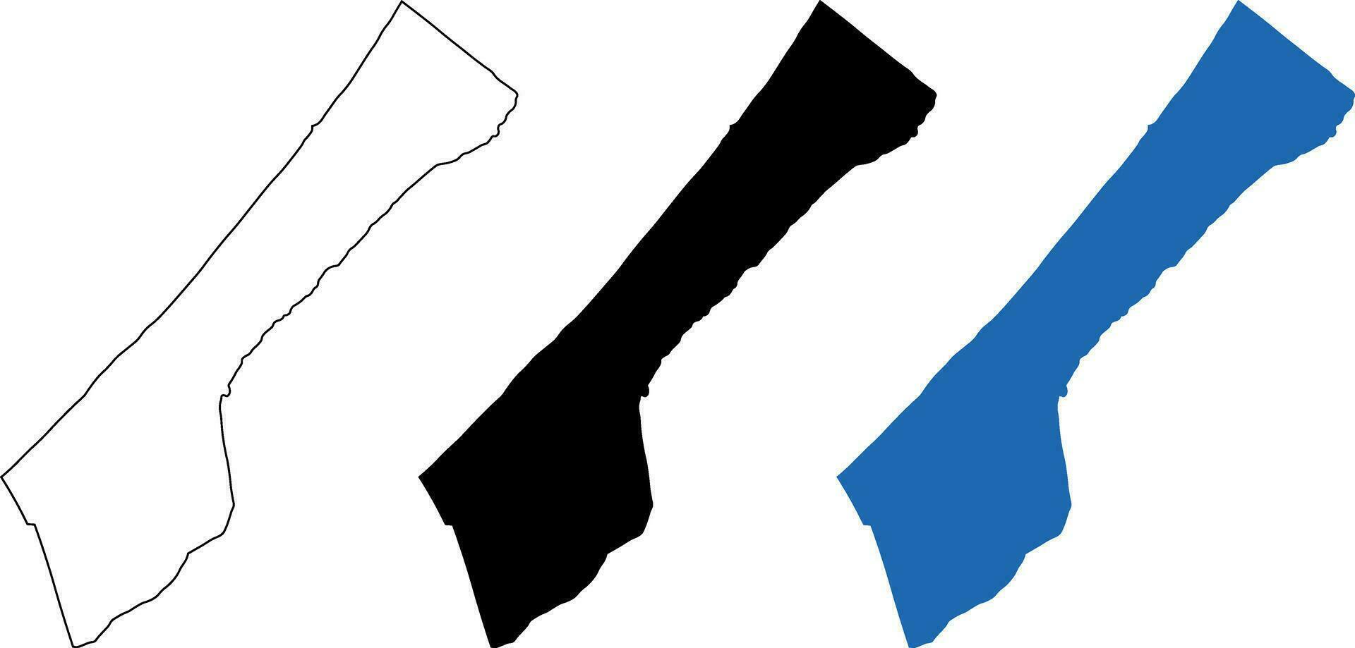 outline silhouette gaza strip map icon set vector
