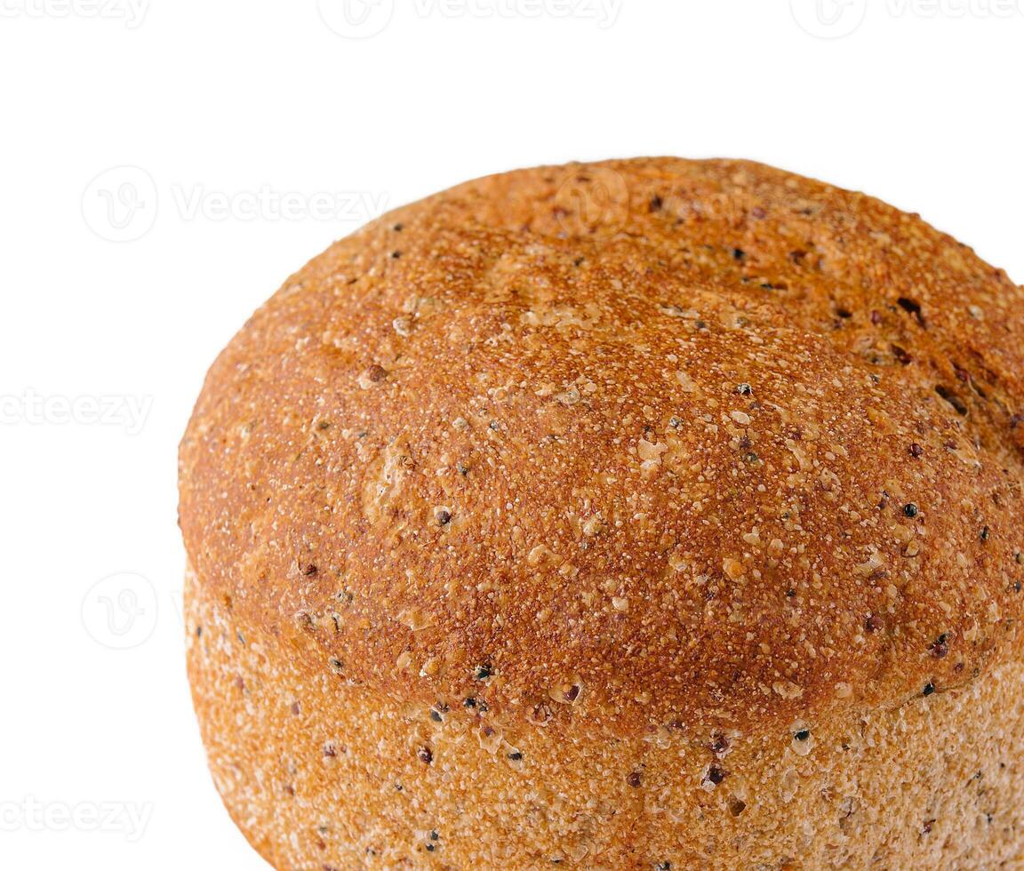 Bread round shape isolated on white background photo
